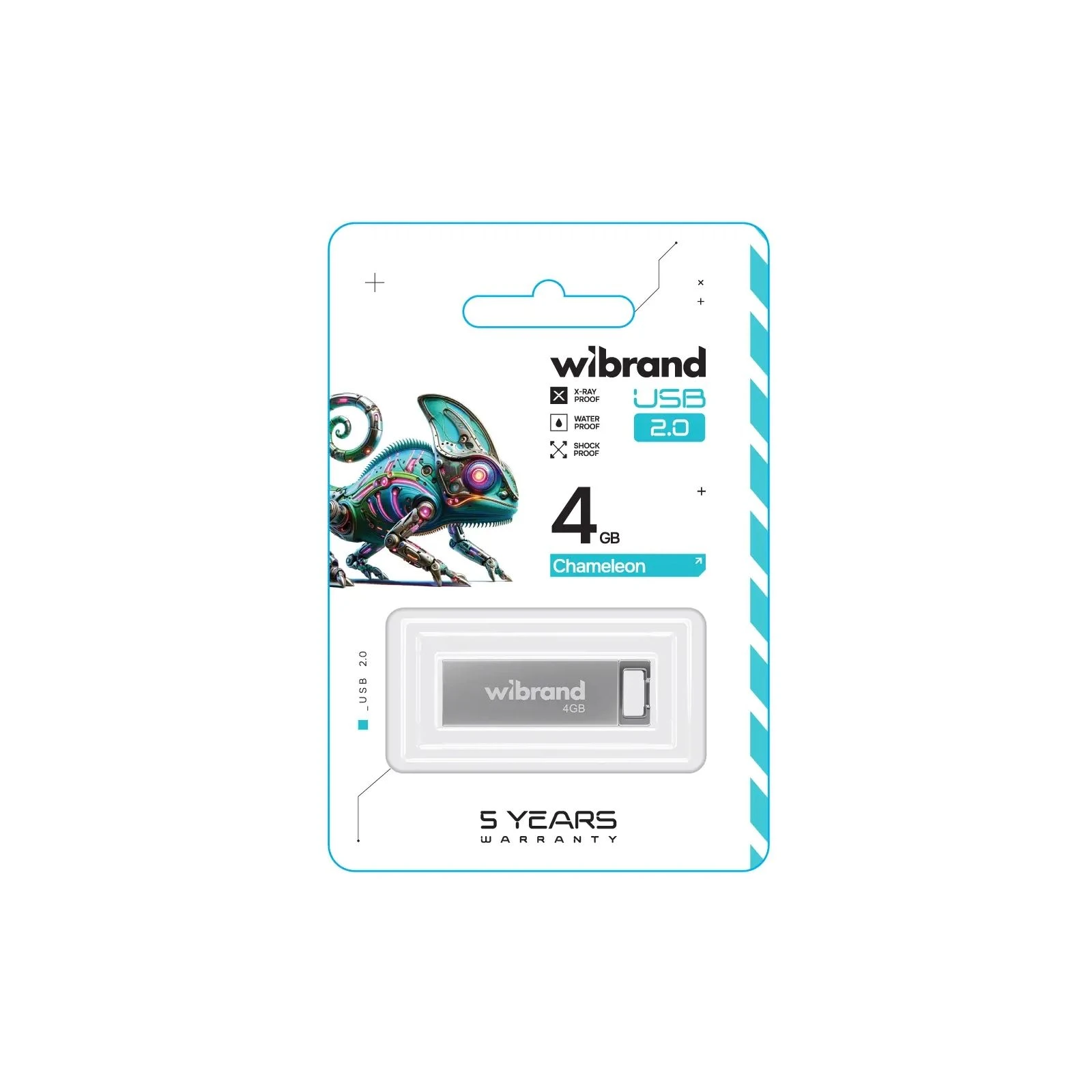 Wibrand 4GB Chameleon Silver USB 2.0 (WI2.0/CH4U6S) (UA) Тип: Класичні; Об'єм пам'яті: 4 Gb;