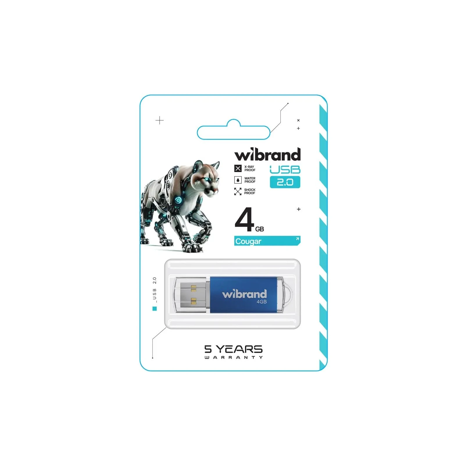 Wibrand 4GB Cougar Blue USB 2.0 (WI2.0/CU4P1U) (UA) Тип Классические