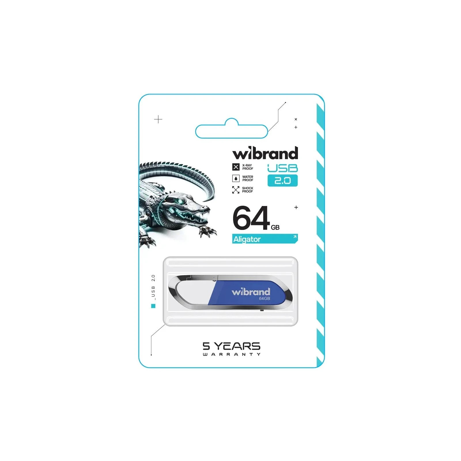 Wibrand 64GB Aligator Blue USB 2.0 (WI2.0/AL64U7U) (UA) Тип Класичні