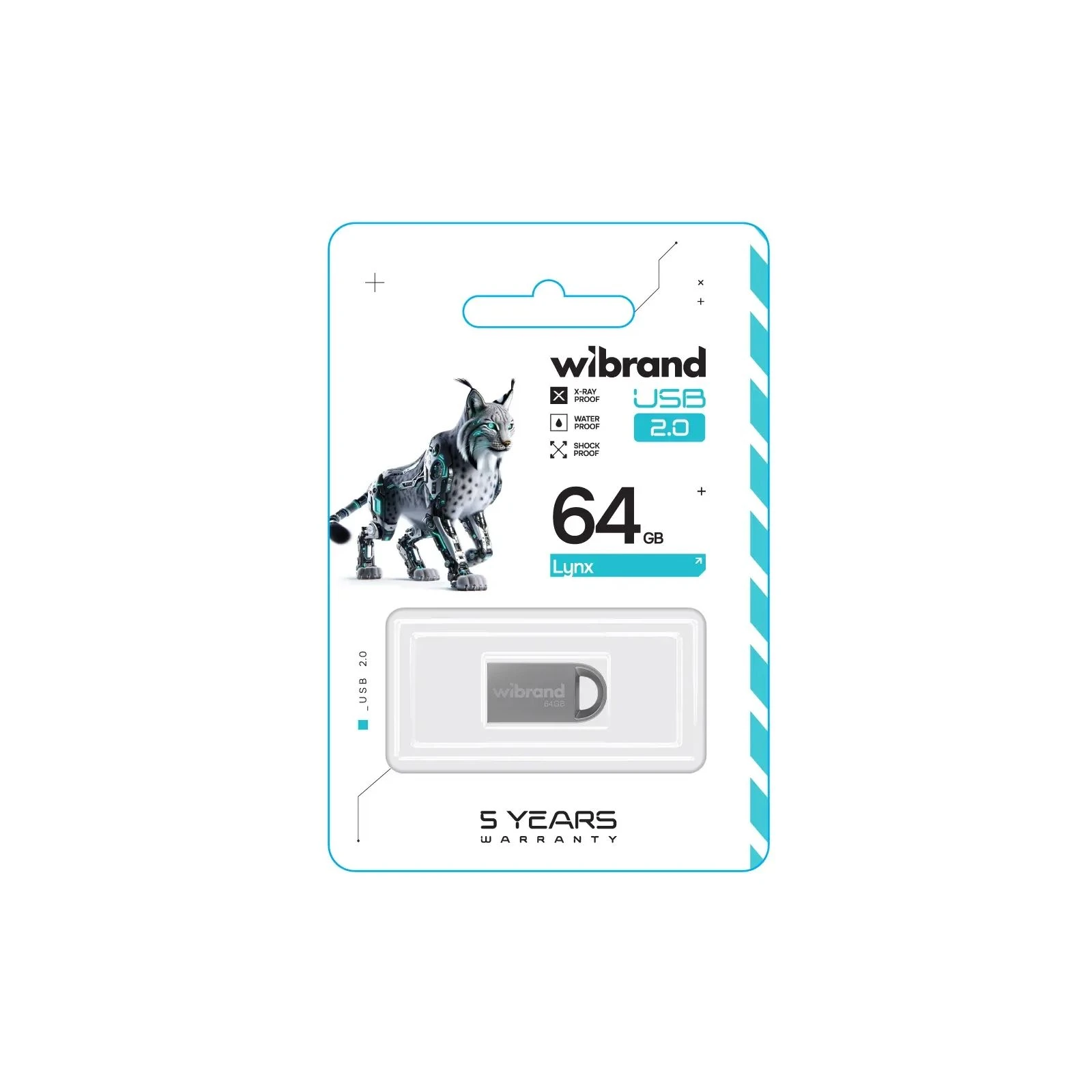 Wibrand 64GB lynx Silver USB 2.0 (WI2.0/LY64M2S) (UA) Тип: Классические,