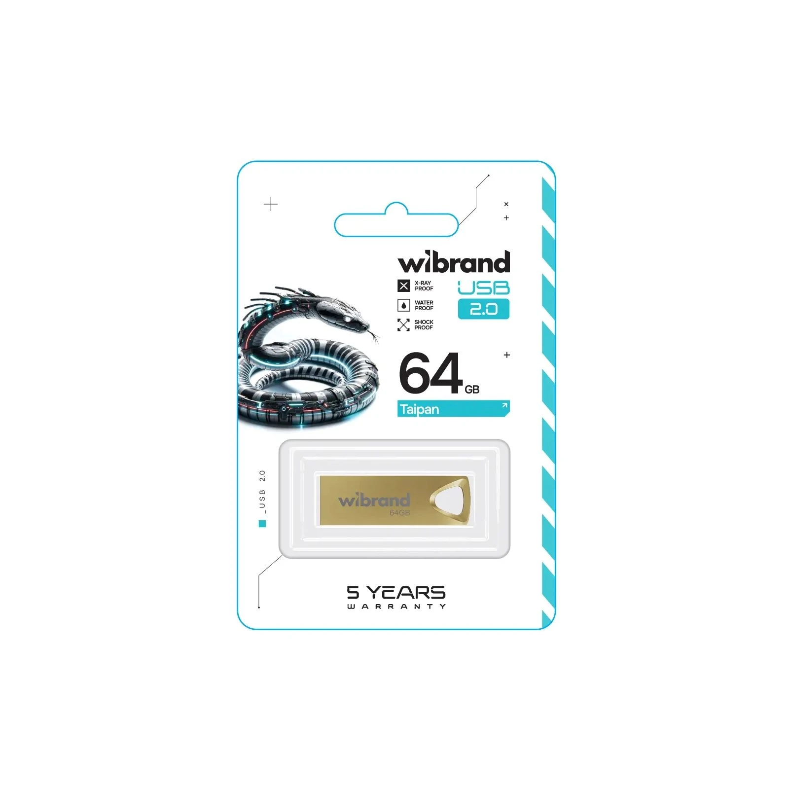 Wibrand 64GB Taipan Gold USB 2.0 (WI2.0/TA64U2G) (UA) Тип: Классические,