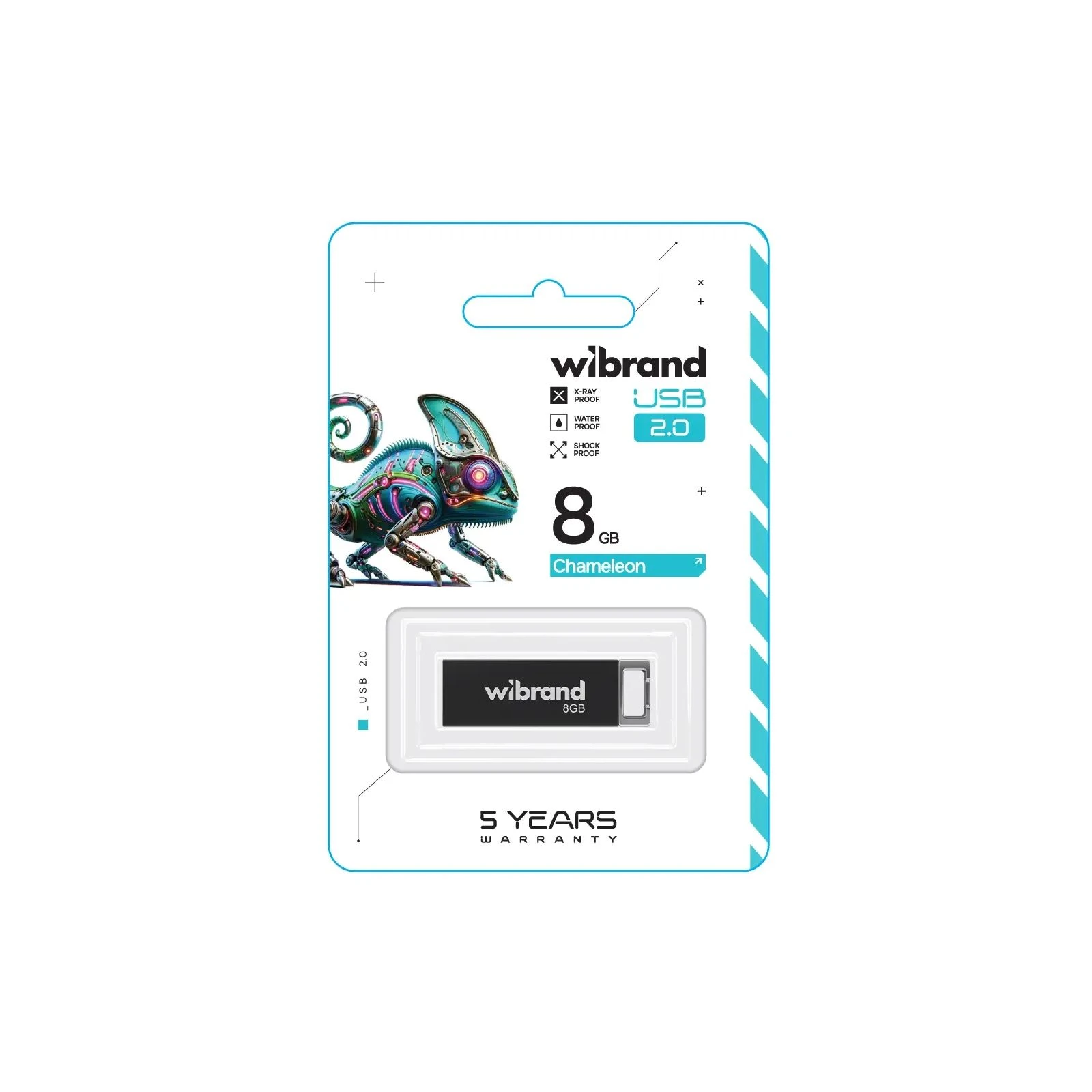 Wibrand 8GB Chameleon Black USB 2.0 (WI2.0/CH8U6B) (UA) Тип: Класичні; Об'єм пам'яті: 8 Gb;