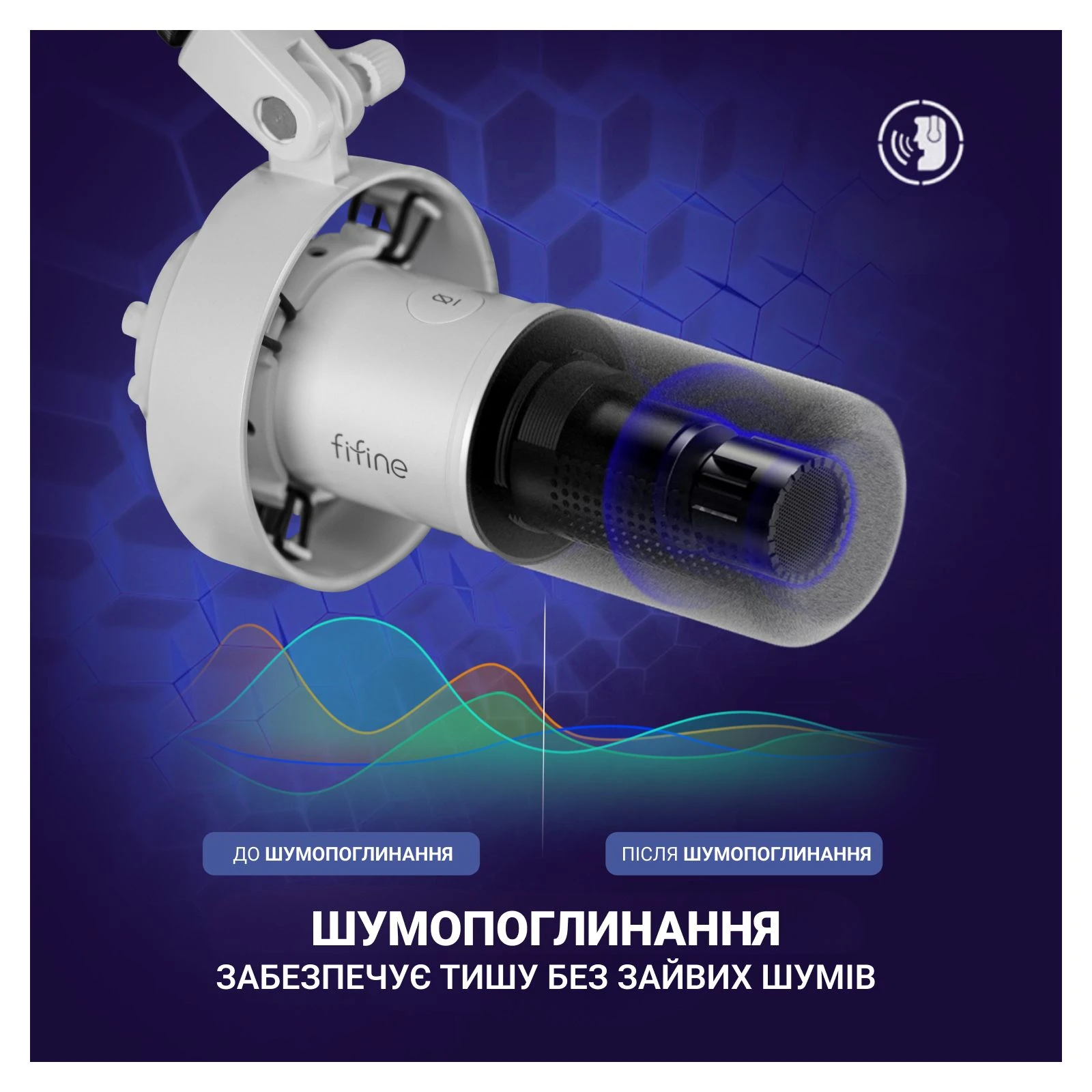 Fifine K688W USB White (K688W) (UA) Підключення USB Type-C, XLR 3-pin
