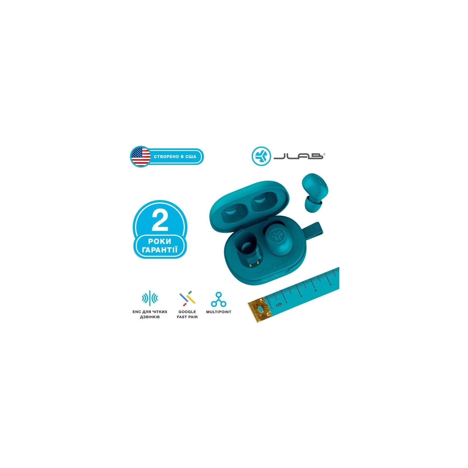 Jlab JBuds Mini Aqua Teal (IEUEBJBMINIRAQUA124) Наличие микрофона с микрофоном