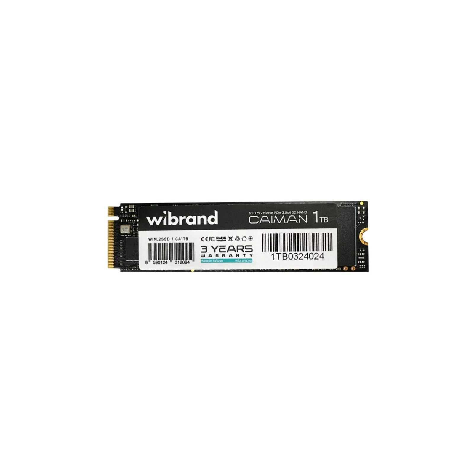 M.2 2280 1TB Caiman Wibrand (WIM.2SSD/CA1TB) (UA) Тип накопичувача: внутрішній;