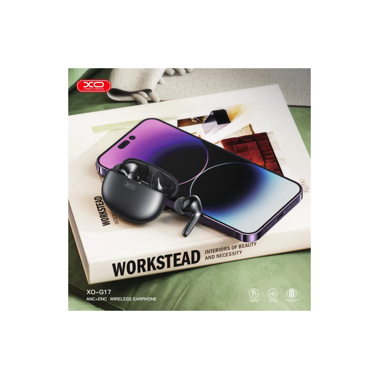 XO G17 ANC+ENC Black (XO-G17BK) (UA) Тип: TWS (True Wireless Stereo); Призначення: