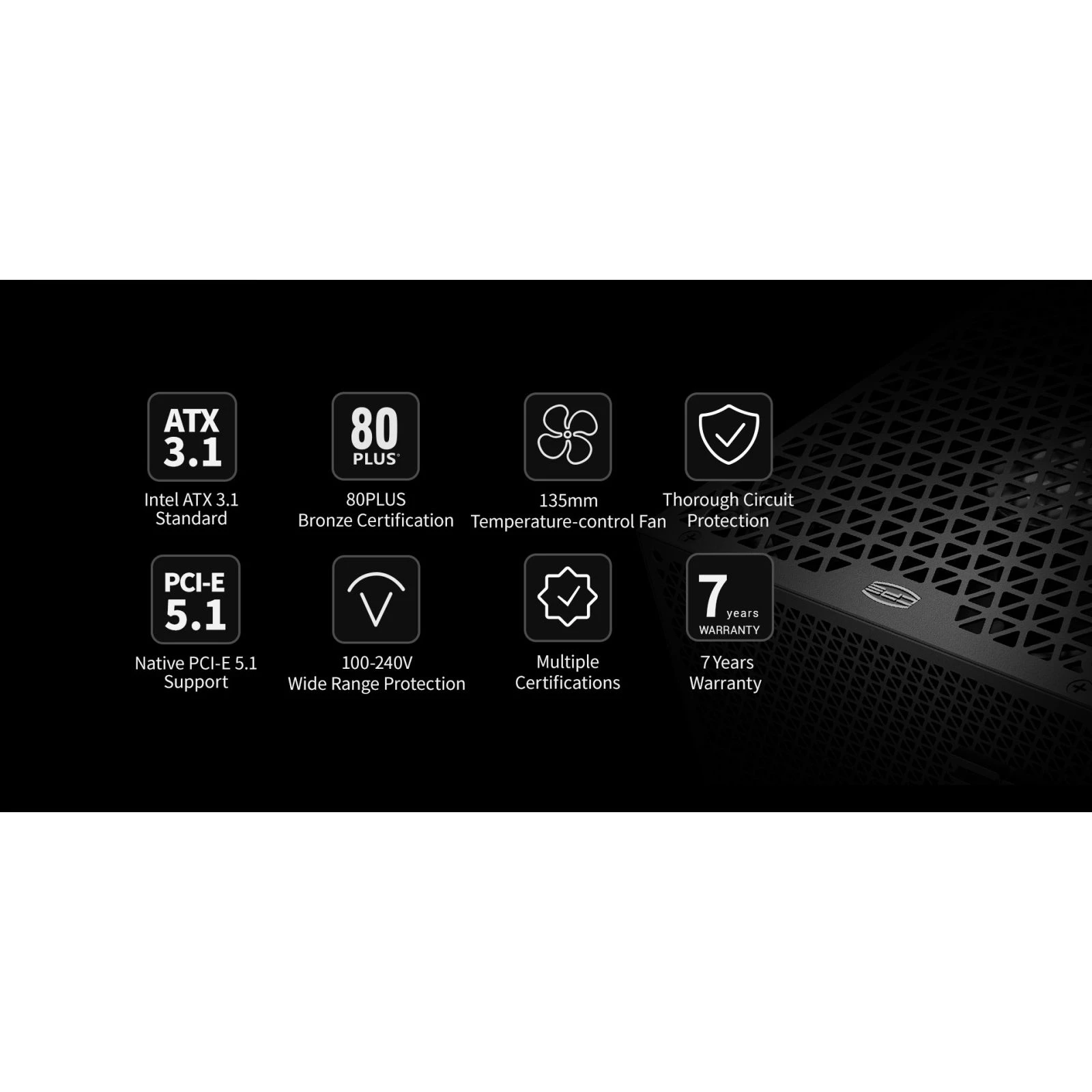 PcCooler 850W (YK850) (UA) Сертифікація 80 PLUS 80 PLUS Bronze