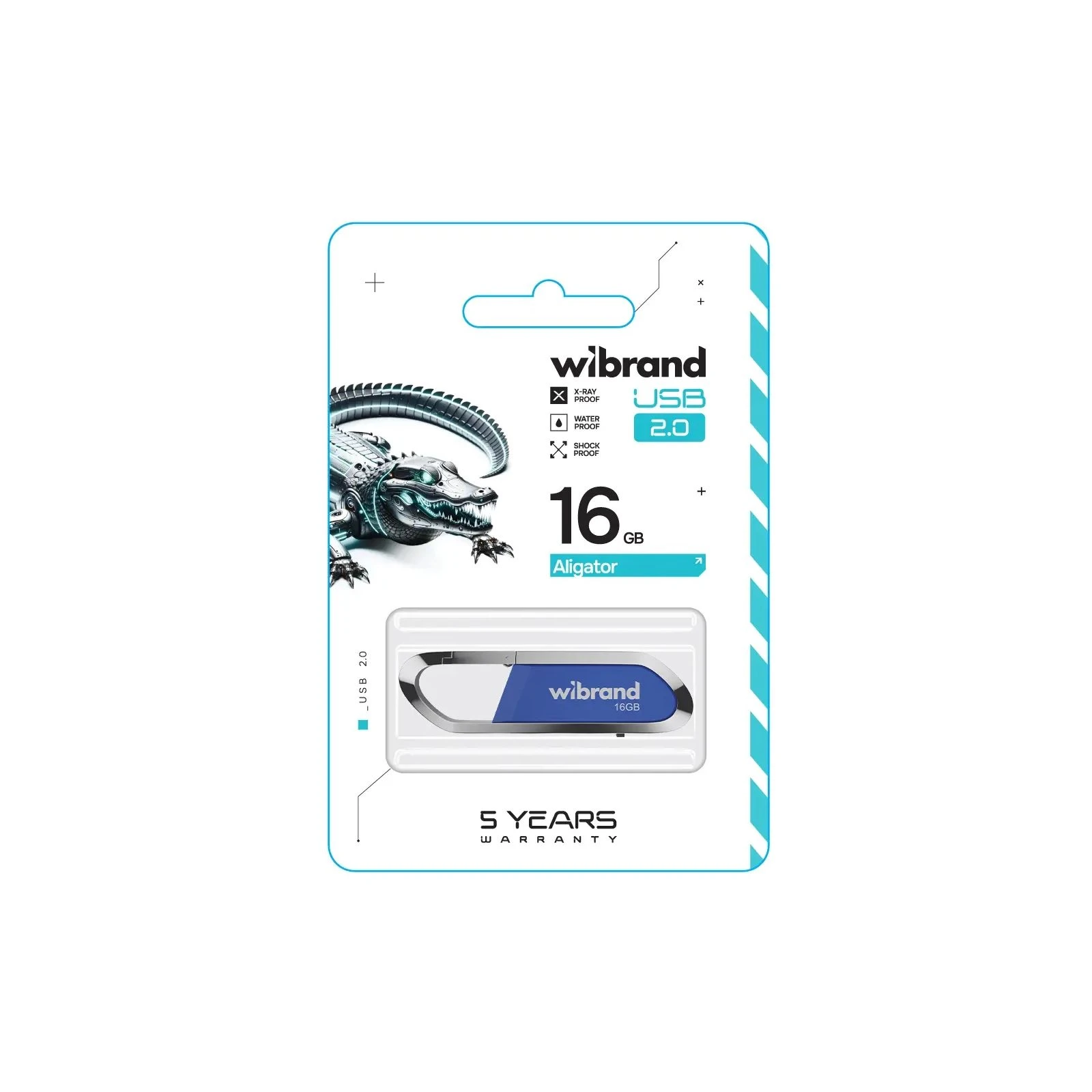 Wibrand 16GB Aligator Blue USB 2.0 (WI2.0/AL16U7U) (UA) Тип: Классические; Объем памяти:
