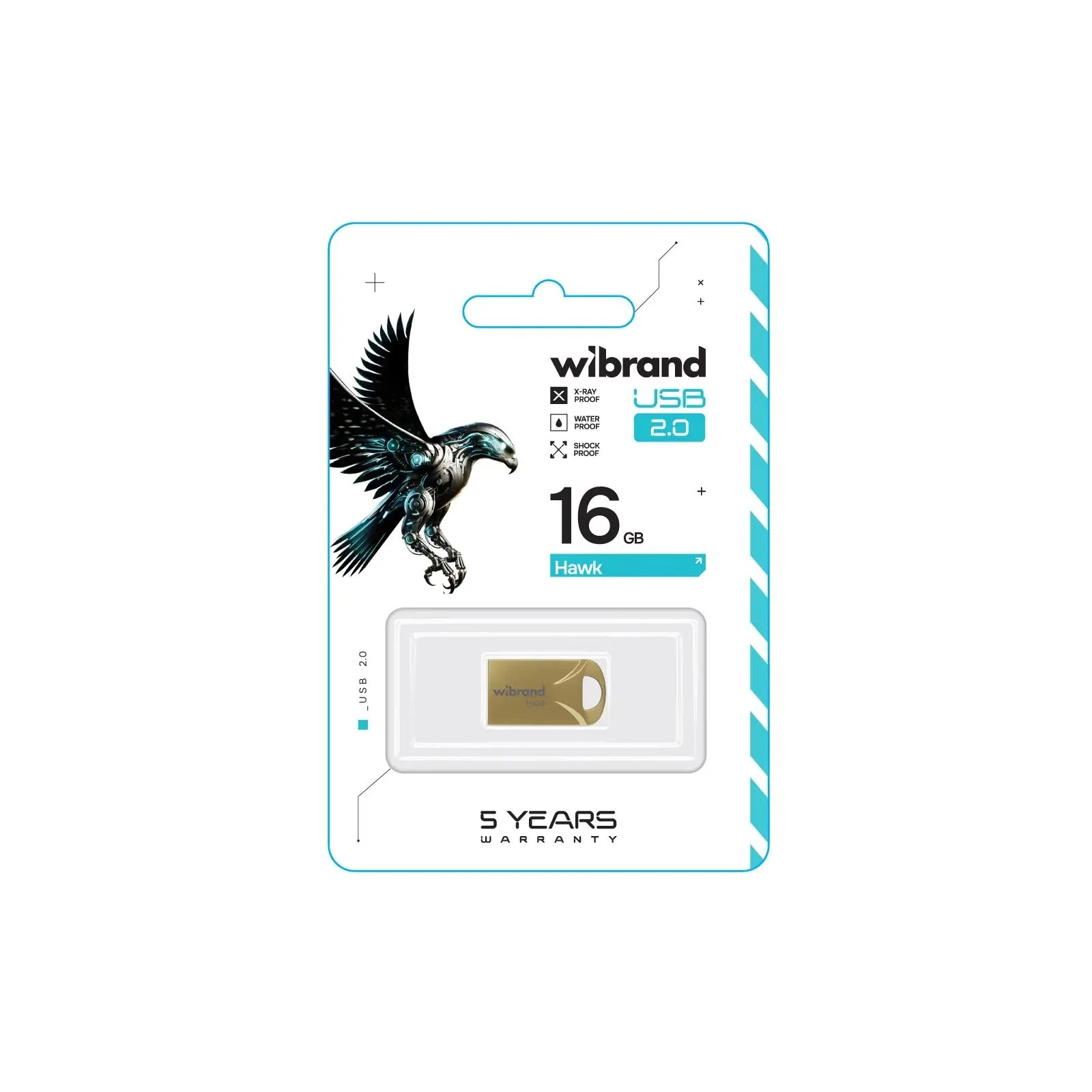 Wibrand 16GB Hawk Gold USB 2.0 (WI2.0/HA16M1G) (UA) Тип Классические, Суперкомпактные