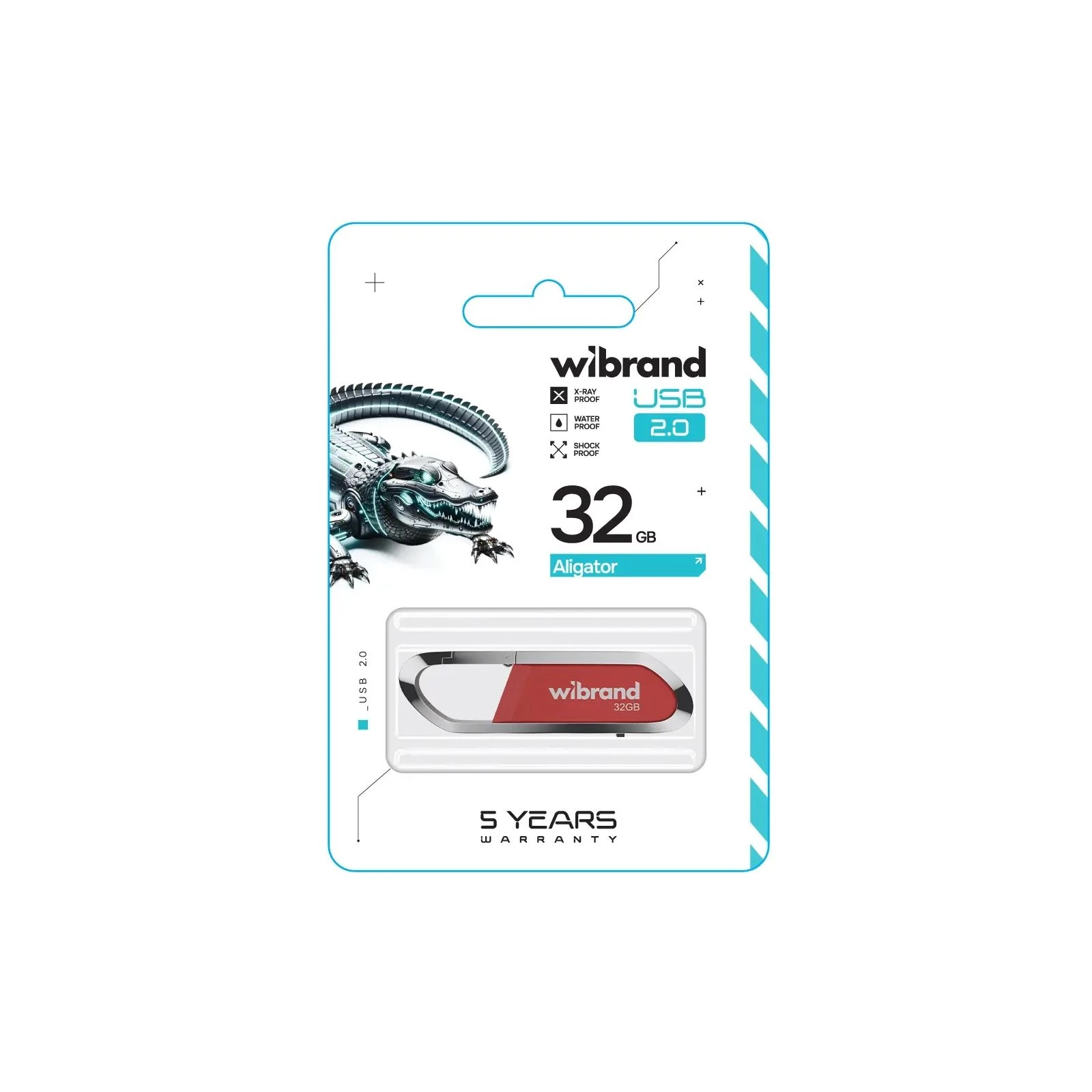 Wibrand 32GB Aligator Red USB 2.0 (WI2.0/AL32U7DR) (UA) Тип: Классические; Объем памяти: