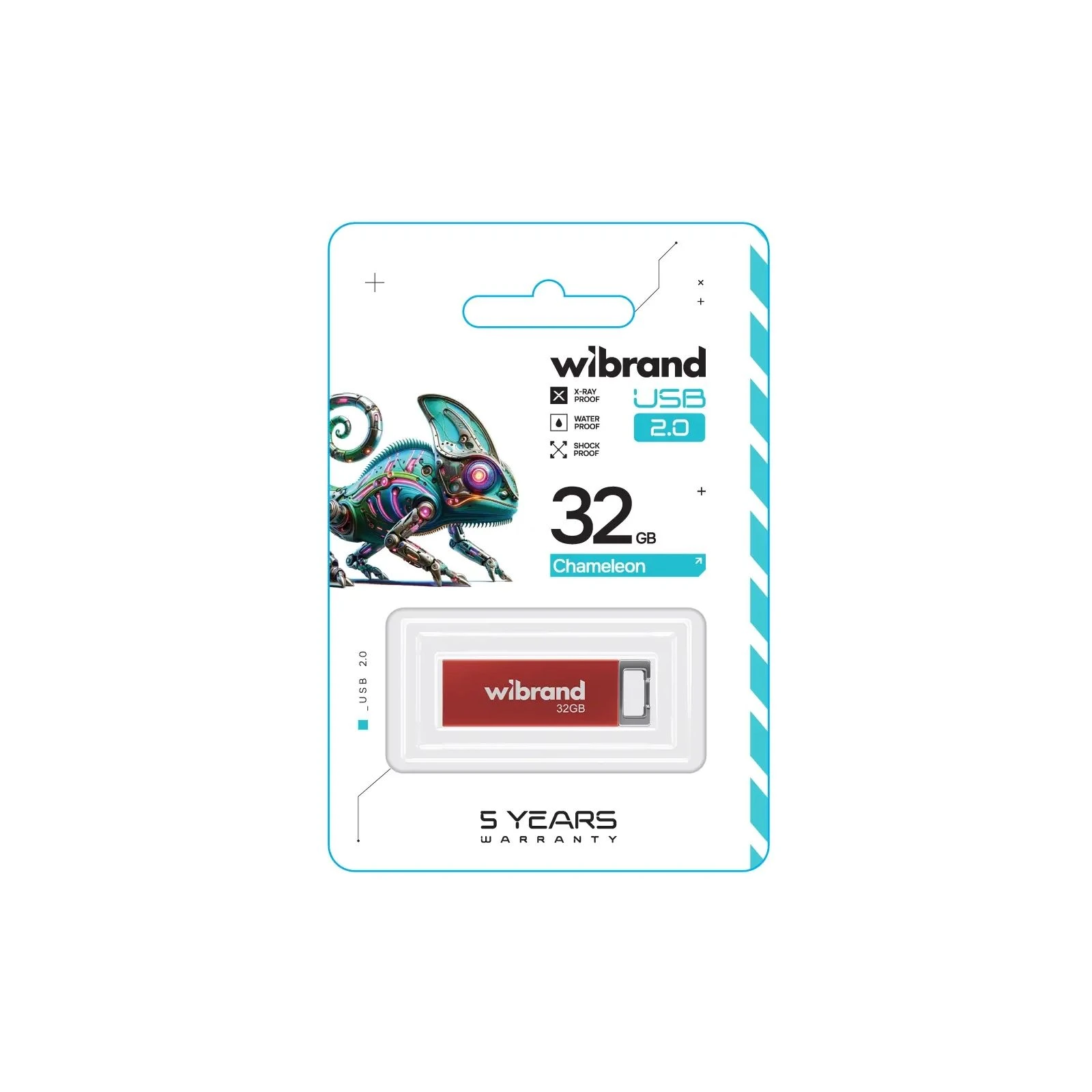 Wibrand 32GB Chameleon Red USB 2.0 (WI2.0/CH32U6R) (UA) Тип: Классические; Объем памяти: