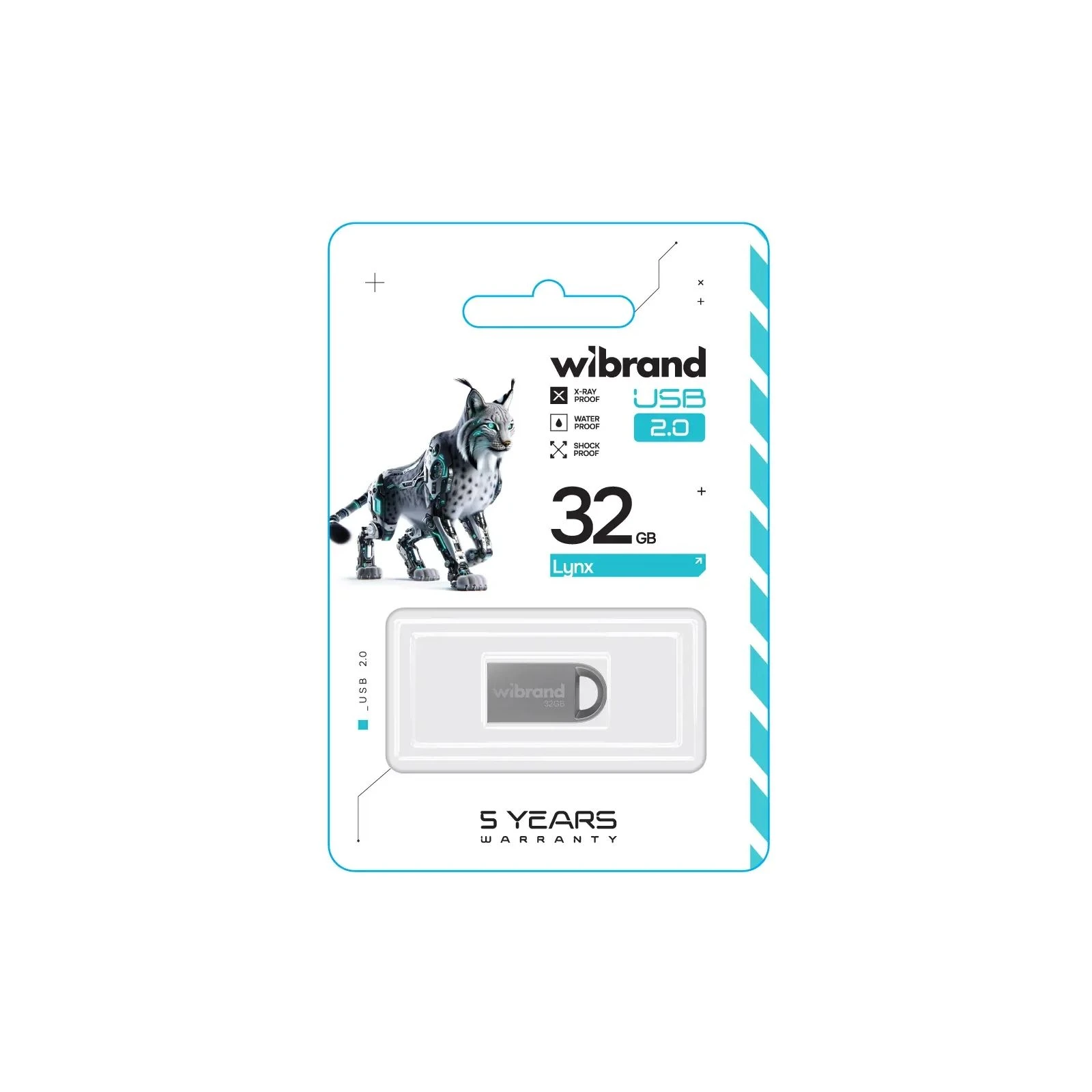 Wibrand 32GB lynx Silver USB 2.0 (WI2.0/LY32M2S) (UA) Тип Класичні, Суперкомпактні