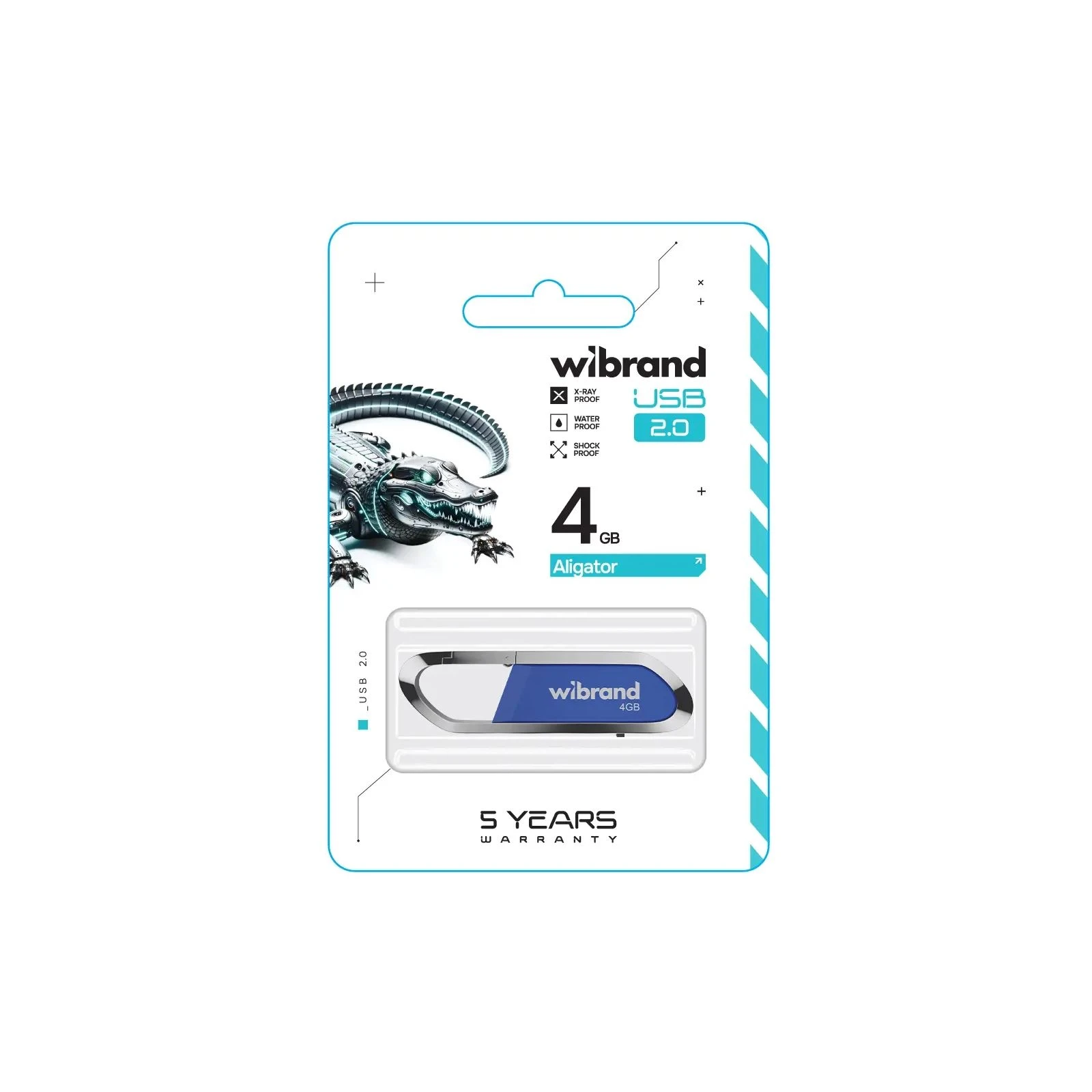 Wibrand 4GB Aligator Blue USB 2.0 (WI2.0/AL4U7U) (UA) Тип: Классические; Объем памяти:
