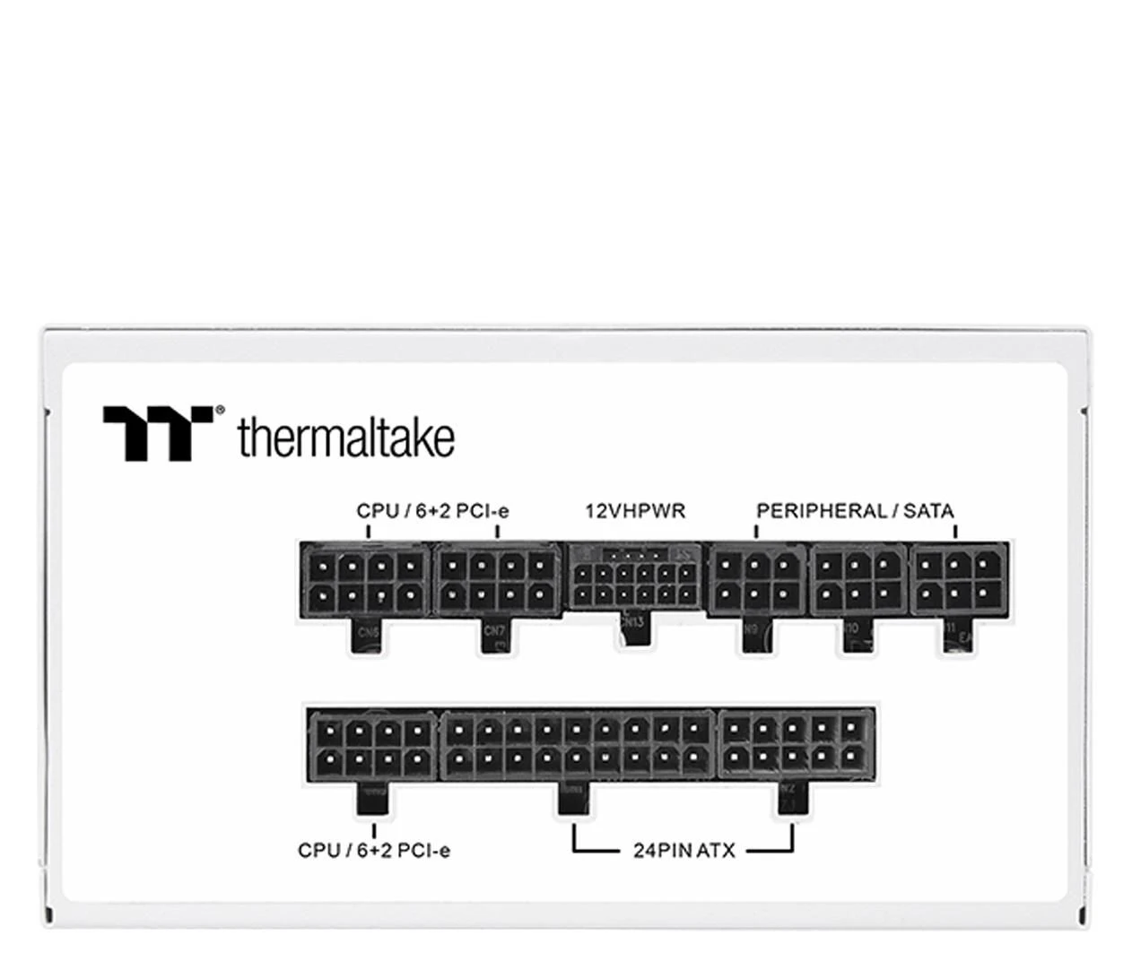 Thermaltake GF A3 Snow 850W 80 Plus Gold ATX 3.0 (PS-TPD-0850FNFAGE-N) EU Роз'єми  ЦП 4+4 (8) pinний – 2 шт; EPS12В 20+4 (24) pin – 1 шт.; PCI-E 5.0 12+4 (16) pin – 1 шт.; PCI-E 2.0 6+2 (8) pin – 4 шт.; MOLEX 4-pinний - 8 шт.; SATA – 4 шт; FDD - 1 шт.
