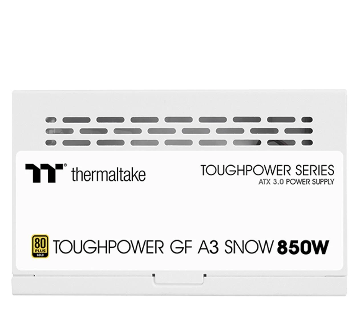 Thermaltake GF A3 Snow 850W 80 Plus Gold ATX 3.0 (PS-TPD-0850FNFAGE-N) EU Рознімання живлення  EPS12V/ATX 20+4 (24) pinа – 1 шт.; pin CPU/PCI-E (8) – 3 шт; PCI-E 5.0 12+4 (16) pin – 1 шт.; pin SATA/MOLEX (5) – 3 шт.