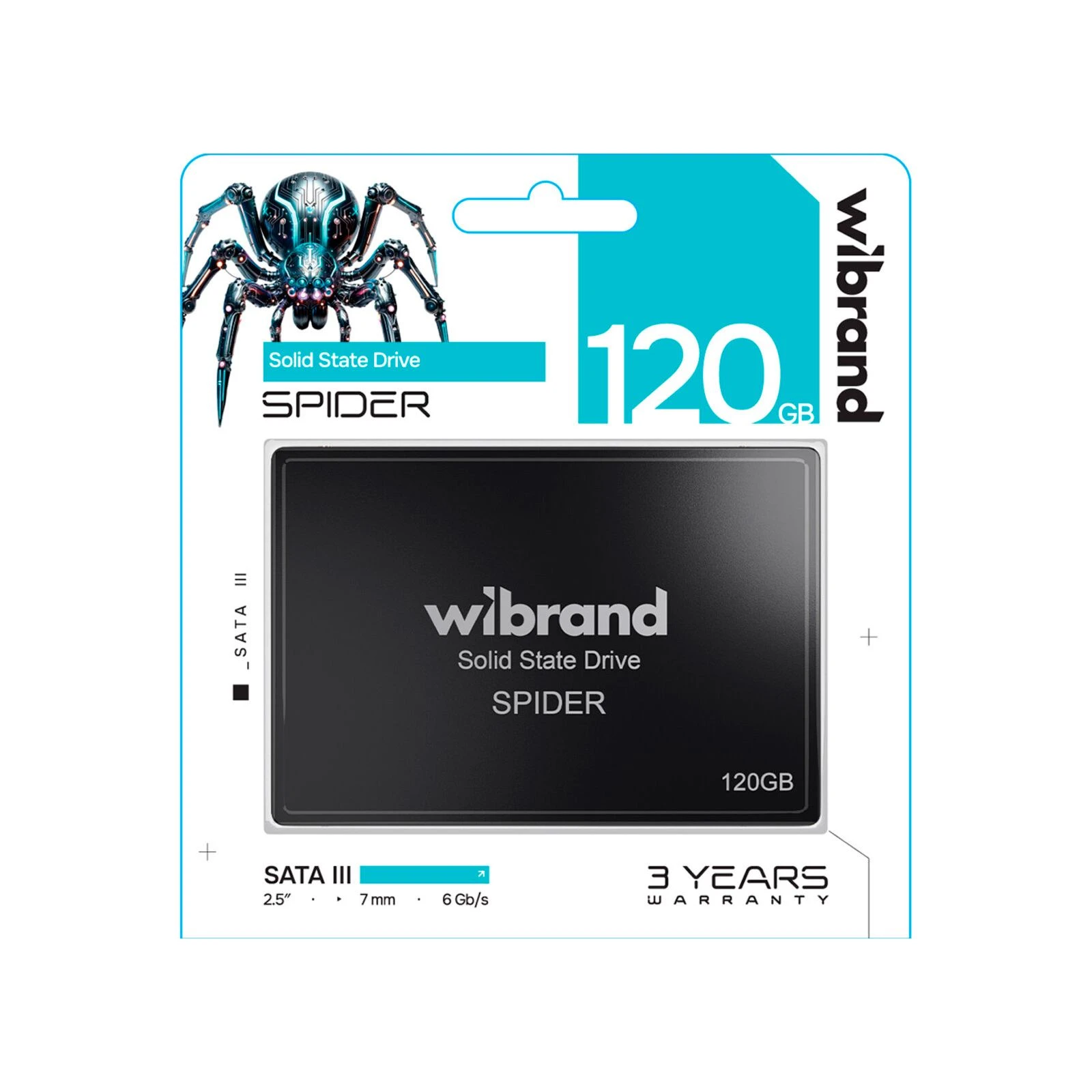 2.5 120GB Spider Wibrand (WI2.5SSD/SP120GB) (UA) Тип накопичувача: внутрішній;