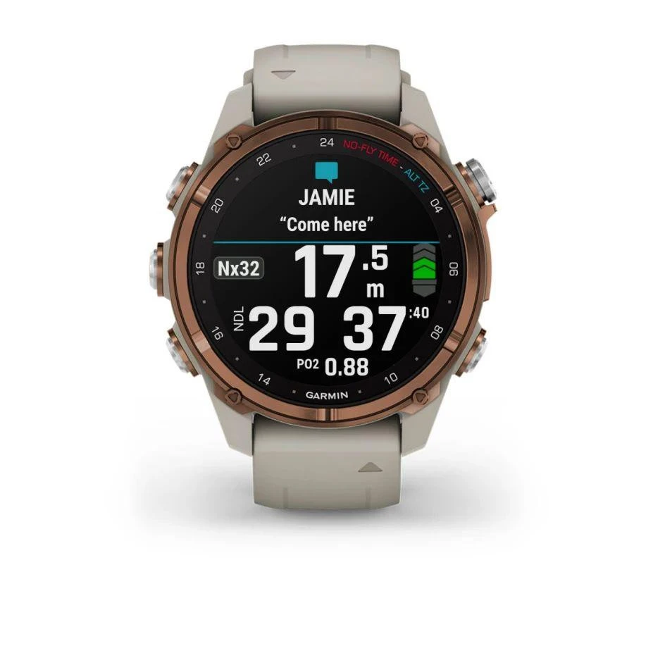 Garmin Descen Mk3i – 43 mm Bronze PVD Titanium with French Gray Silicone Band (010-02753-14) (UA) Подсчет ступенек есть