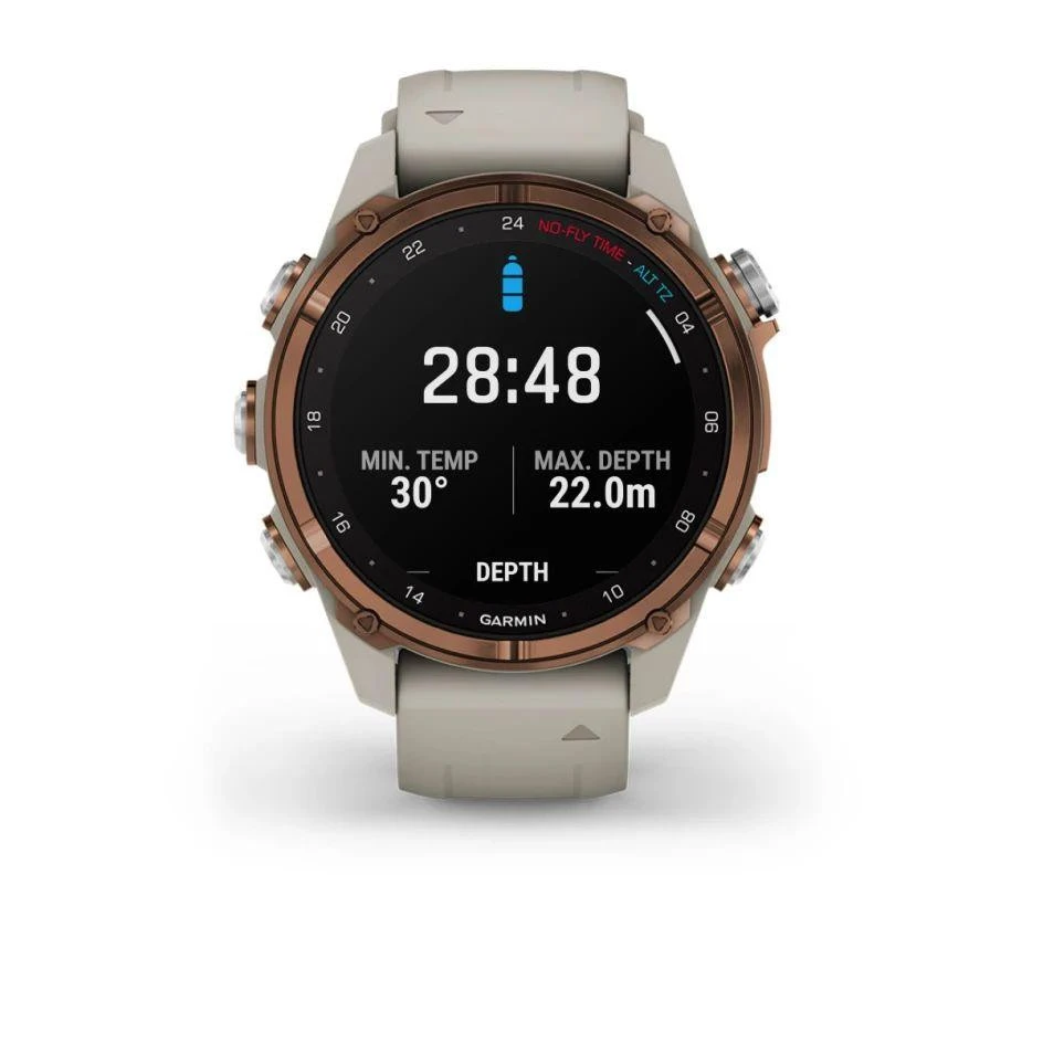 Garmin Descen Mk3i – 43 mm Bronze PVD Titanium with French Gray Silicone Band (010-02753-14) (UA) iOS есть