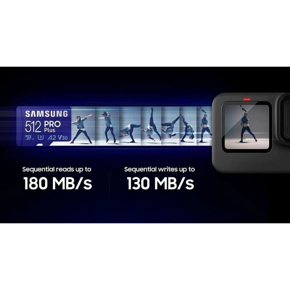Samsung 512 GB microSDXC UHS-I U3 V30 A2 PRO Plus 2023 (MB-MD512SA/EU) (UA) Бренд: Samsung; Объем памяти, ГБ: 512;