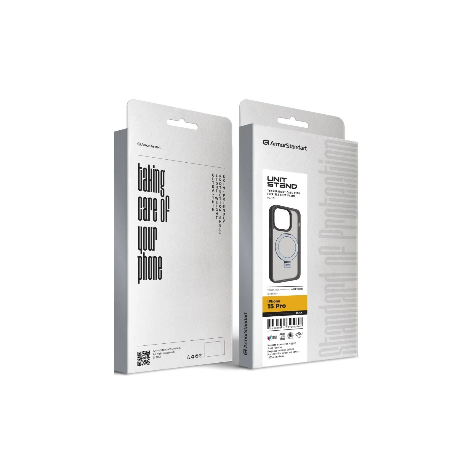 Чохол для мобільного телефону Armorstandart Unit Stand Apple iPhone 15 Pro Black (ARM70576) (UA) ТОП Популярних моделей: Apple iPhone 15