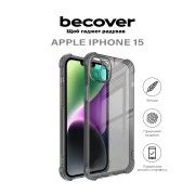 Чохол для мобільного телефону BeCover Anti-Shock Apple iPhone 15 Grey (710621) (UA)