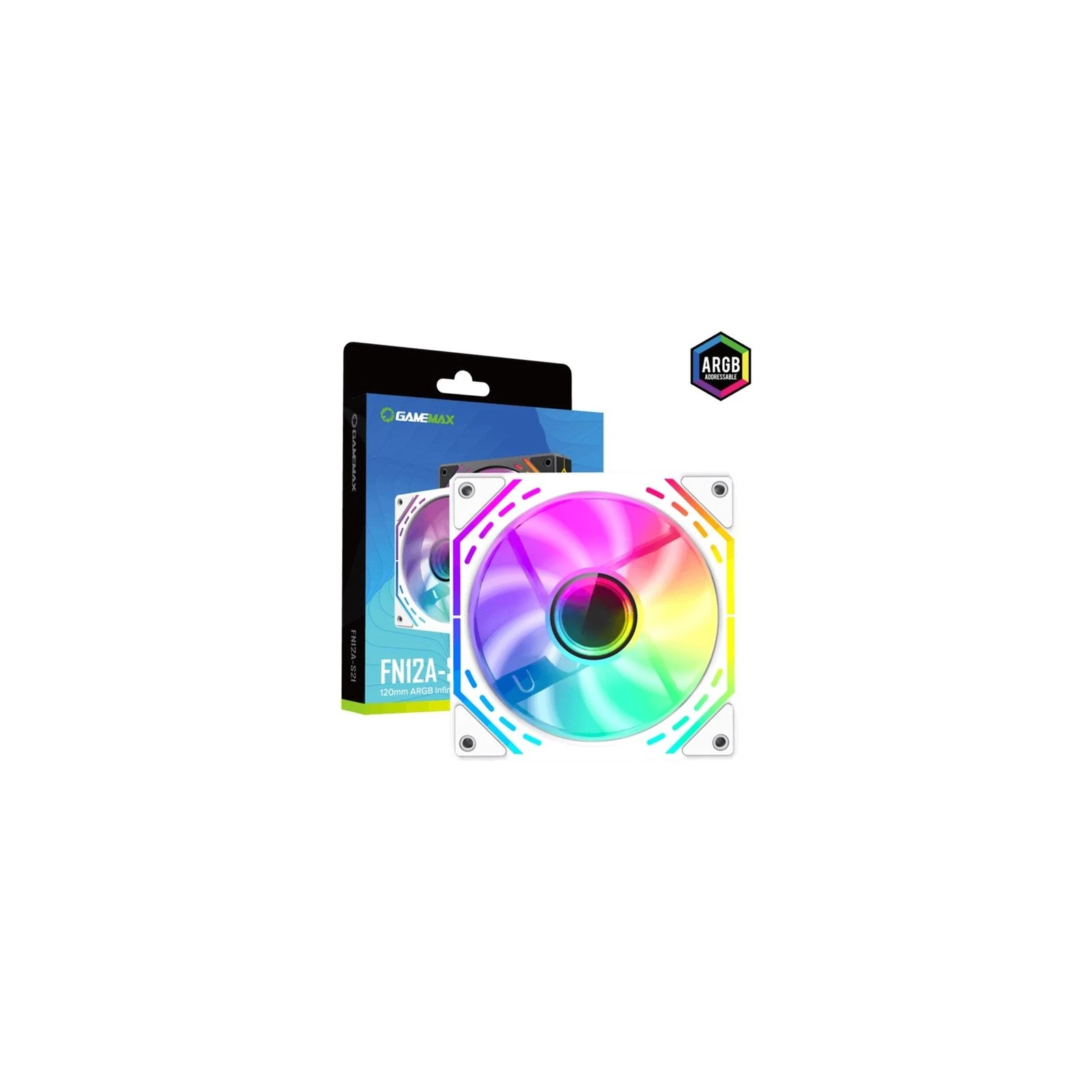 Кулер для корпусу Gamemax FN12A-S2I-W (UA) Кількість вентиляторів: 1;