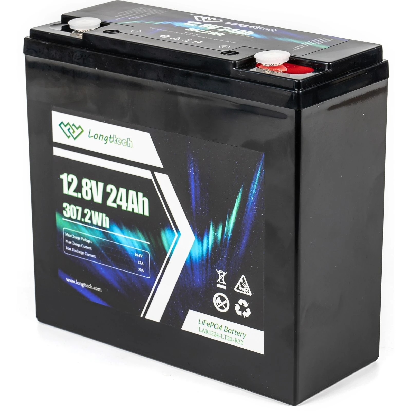 LiFePo4 Longttech LiFePO4 12.8V - 24Ah (LAR1224-LT20-R32) (UA) Напруга: 12.8 В; Місткість: 24 Ач;
