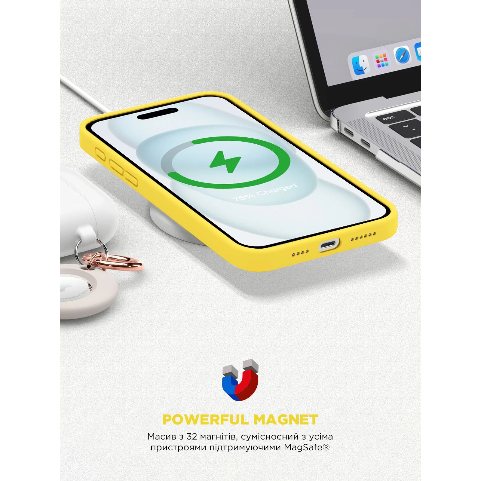 Чохол для мобільного телефону Armorstandart ICON2 MagSafe Apple iPhone 15 Sunshine (ARM77011) (UA) ТОП Популярних моделей: Apple iPhone