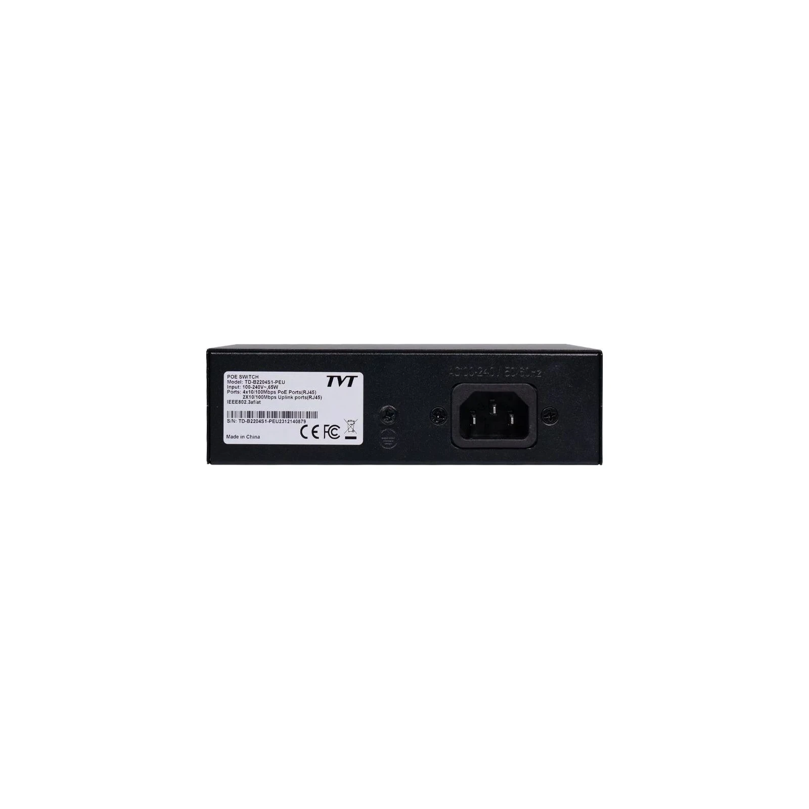 Комутатор мережевий TVT DIGITAL TD-B2204S1-PEU Кількість портів 6