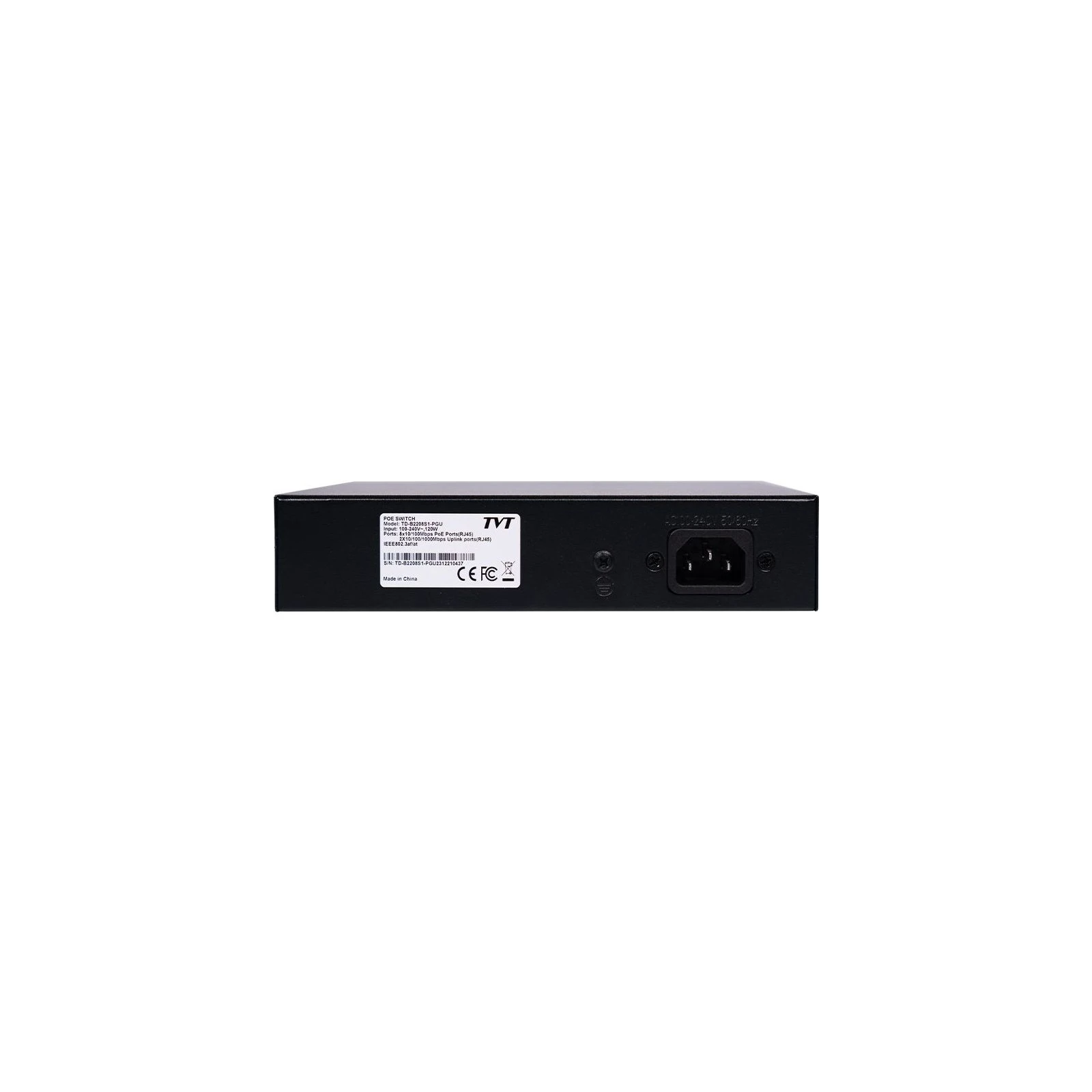 Комутатор мережевий TVT DIGITAL TD-B2208S1-PGU (UA) Кількість портів 10