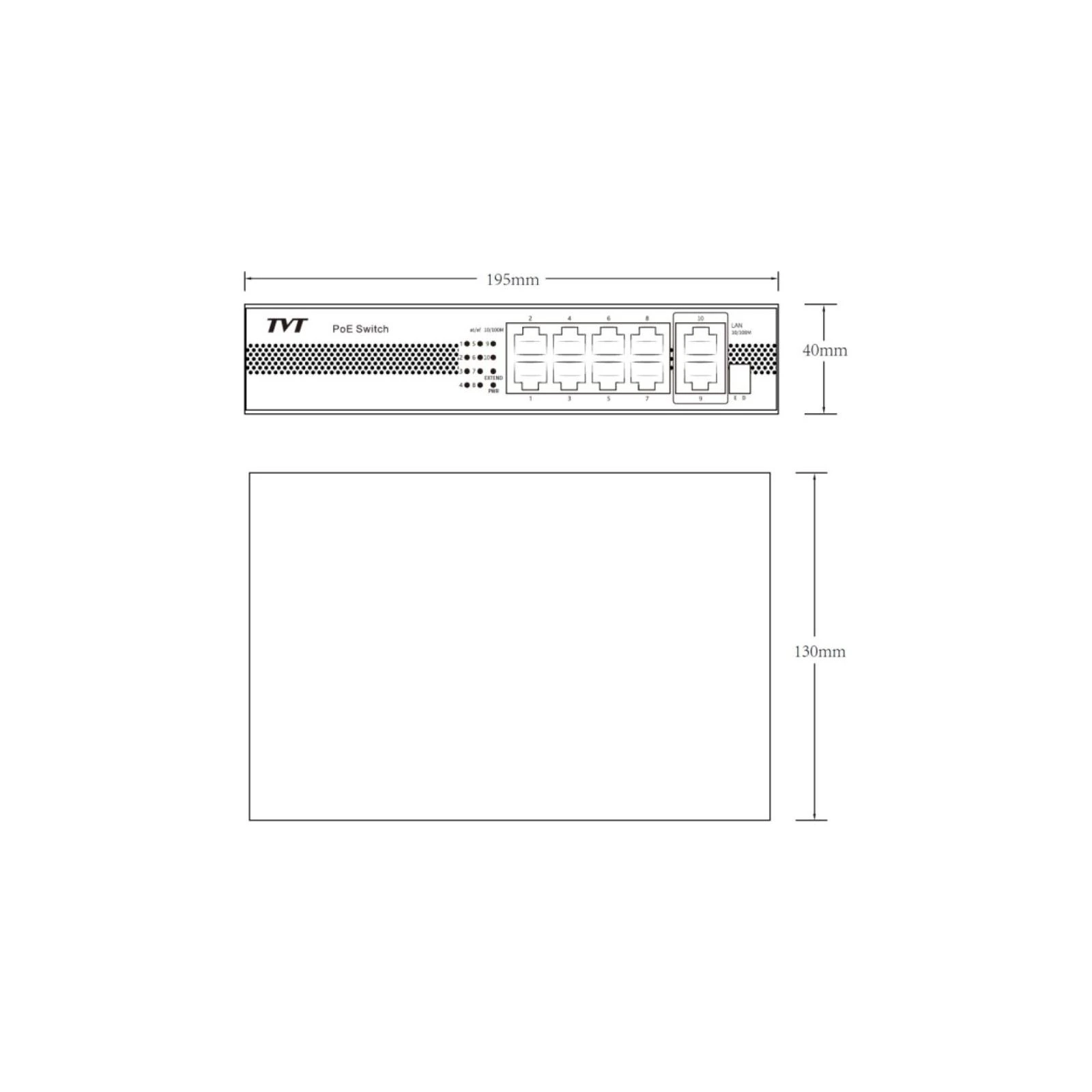 Комутатор мережевий TVT DIGITAL TD-B2208S1-PGU (UA) Тип некерований