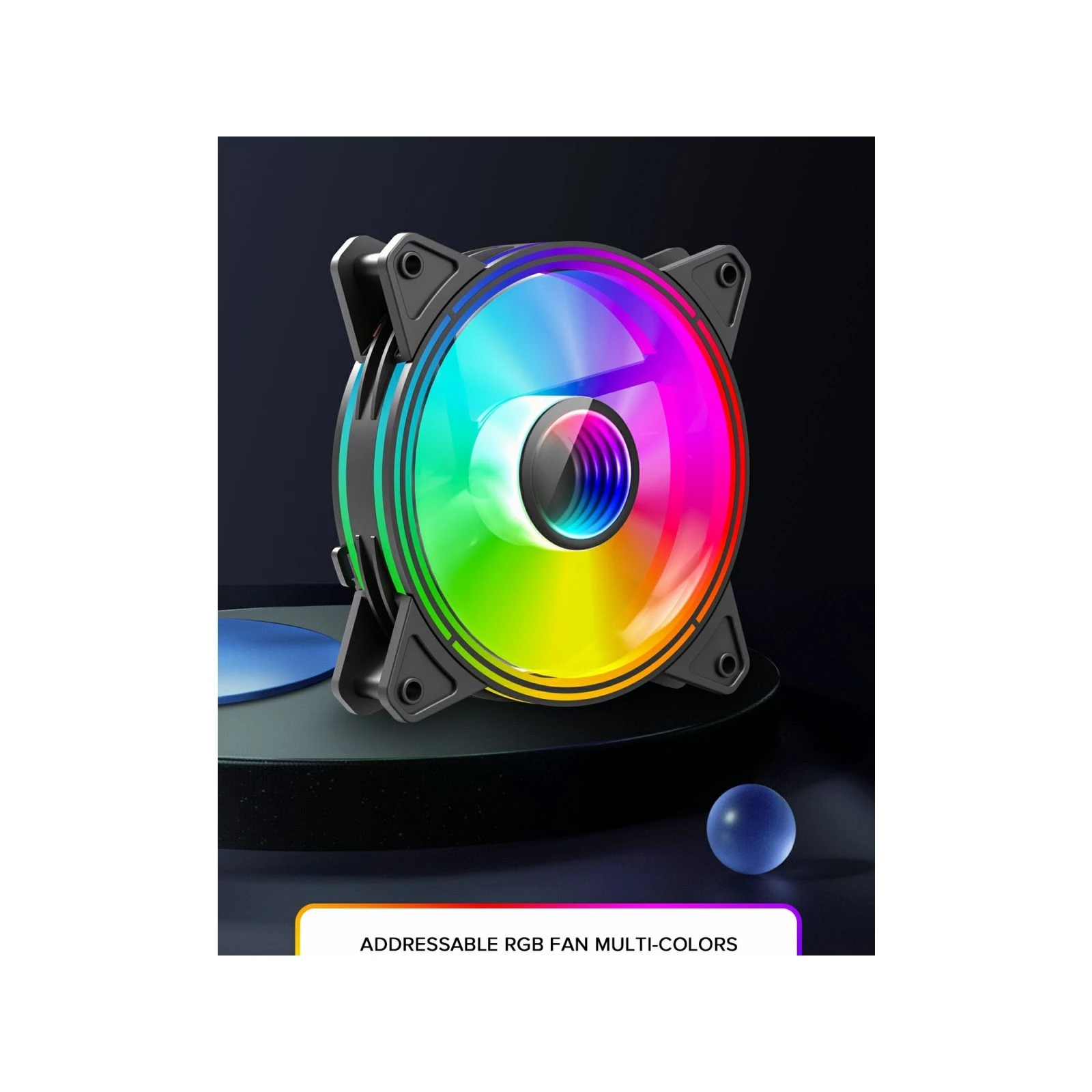 Кулер для корпусу Gamemax FN-12Rainbow-Q-Infinity (UA) Тип роз'єму підключення 3-pin, 3-pin+molex