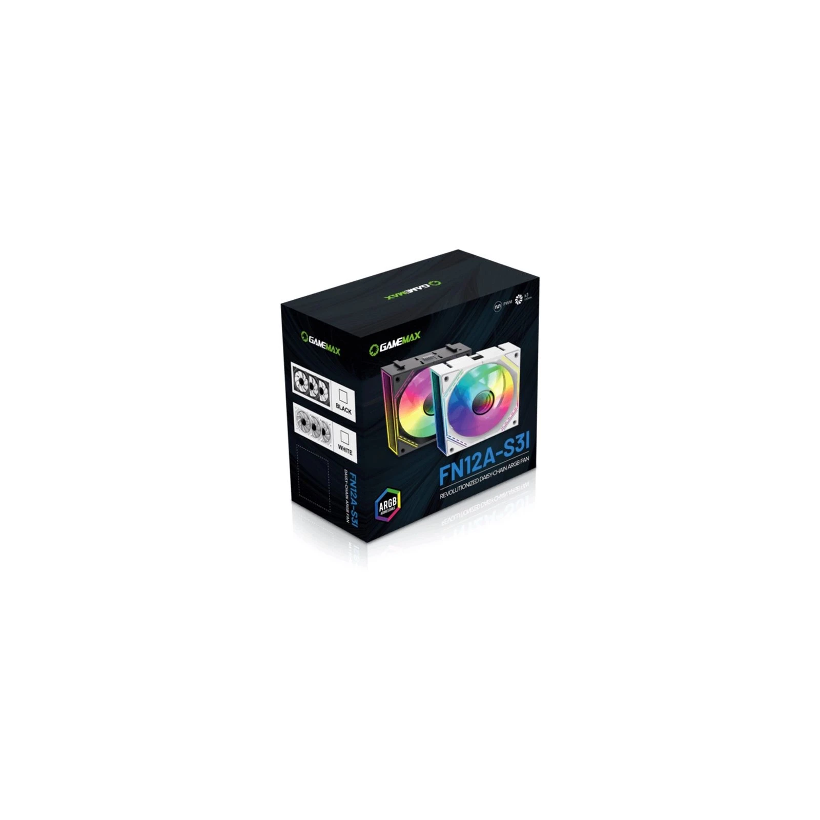 Кулер для корпуса Gamemax FN12A-S3I-W (UA) Количество вентиляторов 3