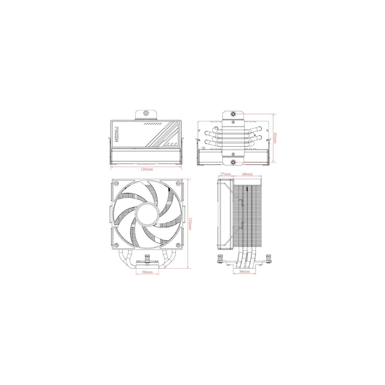 Кулер процесора ID-Cooling Frozn A410 ARGB (FROZN A410 ARGB) (UA) Для процесорів INTEL, AMD