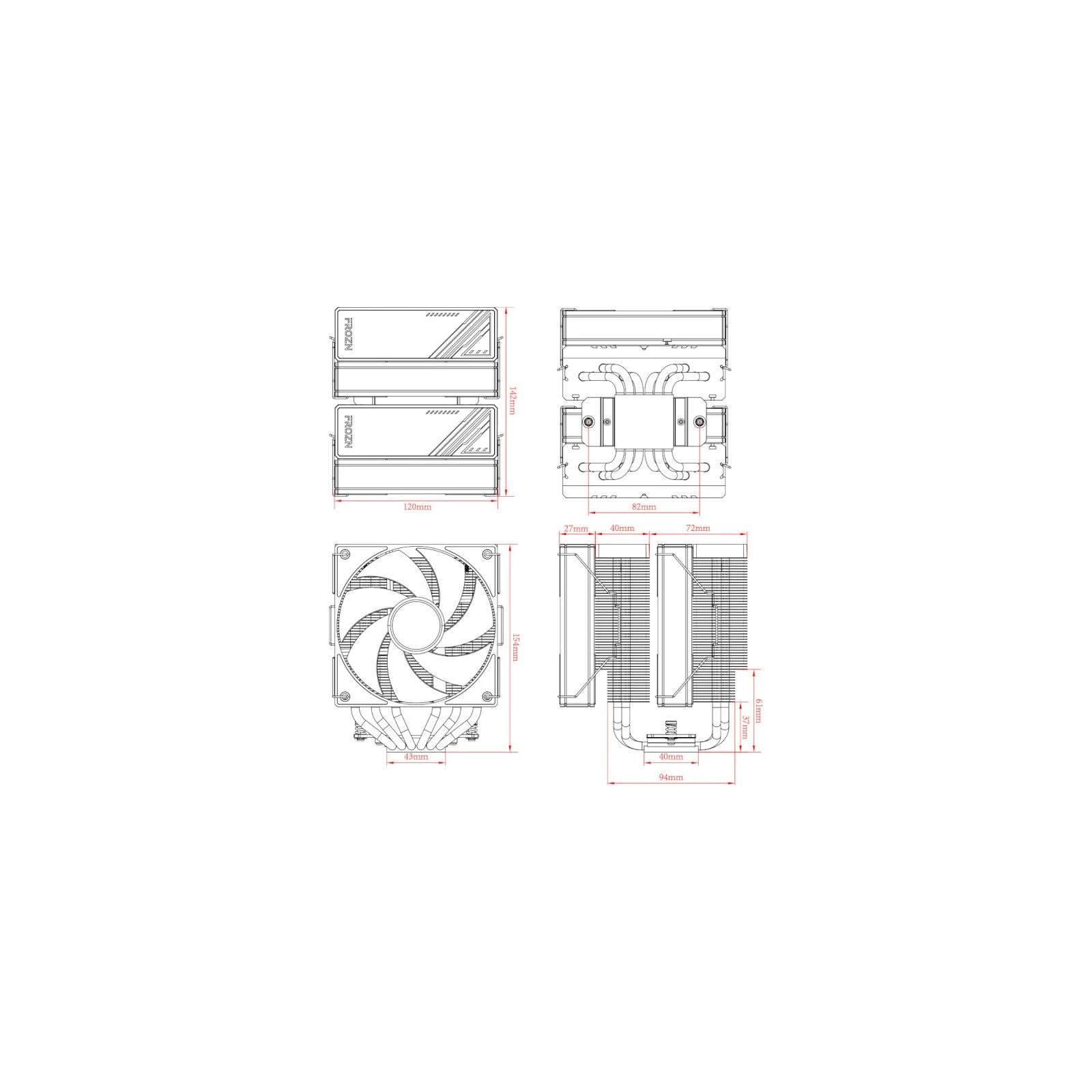Кулер процесора ID-Cooling Frozn A620 ARGB (FROZN A620 ARGB) (UA) Тип підшипників гідравлічний