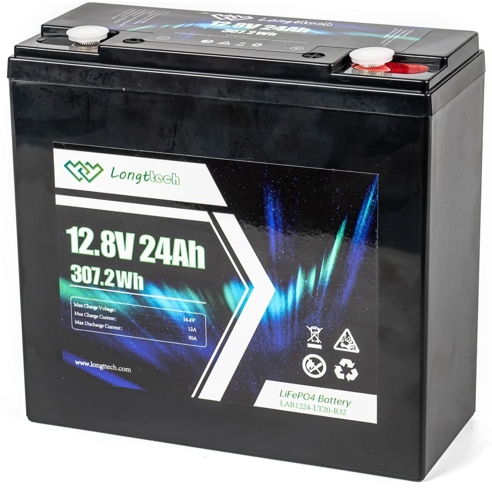LiFePo4 Longttech LiFePO4 12.8V - 24Ah (LAR1224-LT20-R32) (UA) Диапазон рабочих температур 0 ~ +45