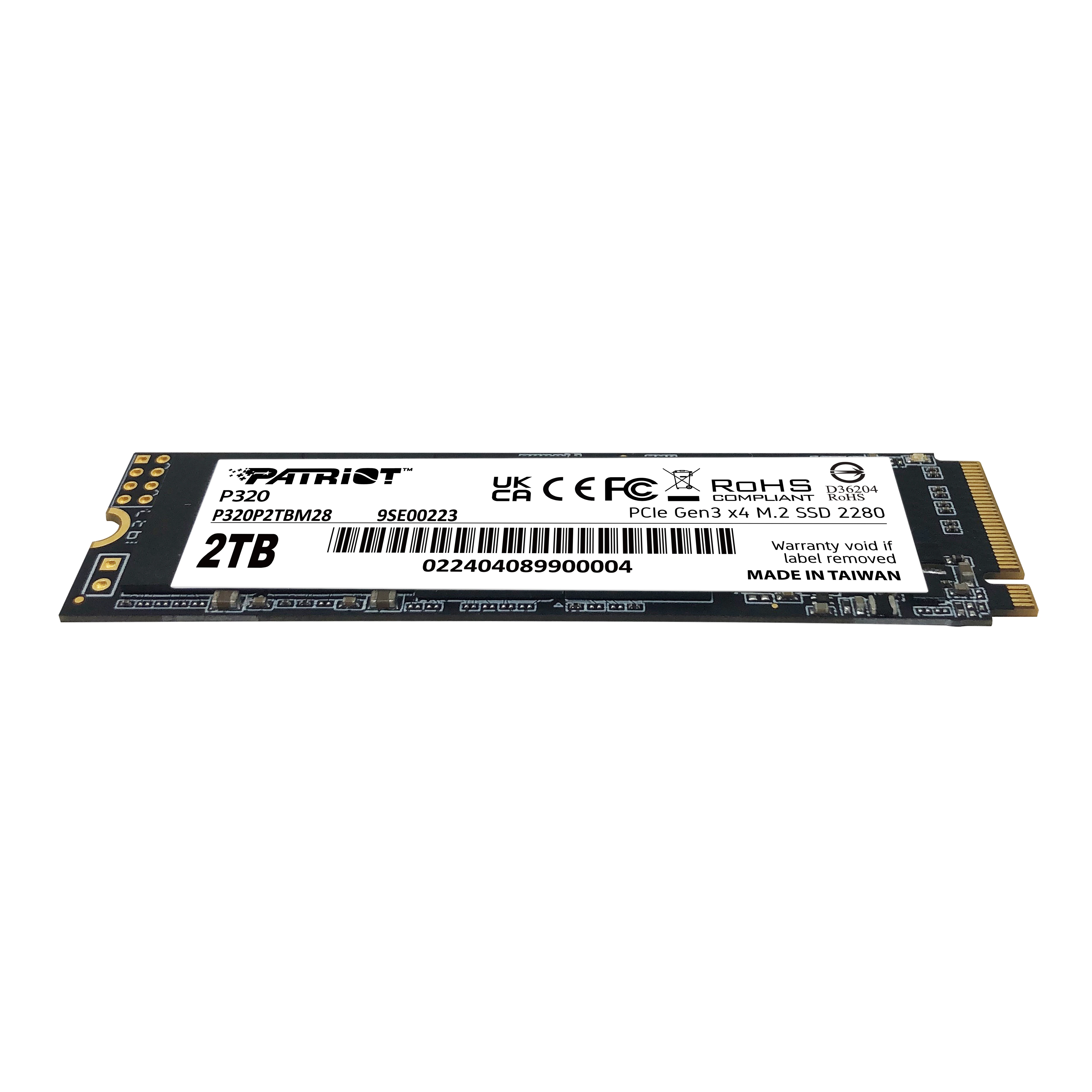 2TB Patriot P320 M.2 2280 PCIe 3.0 x4 NVMe TLC (P320P2TBM28) (UA) Об'єм накопичувача: 2 ТБ;