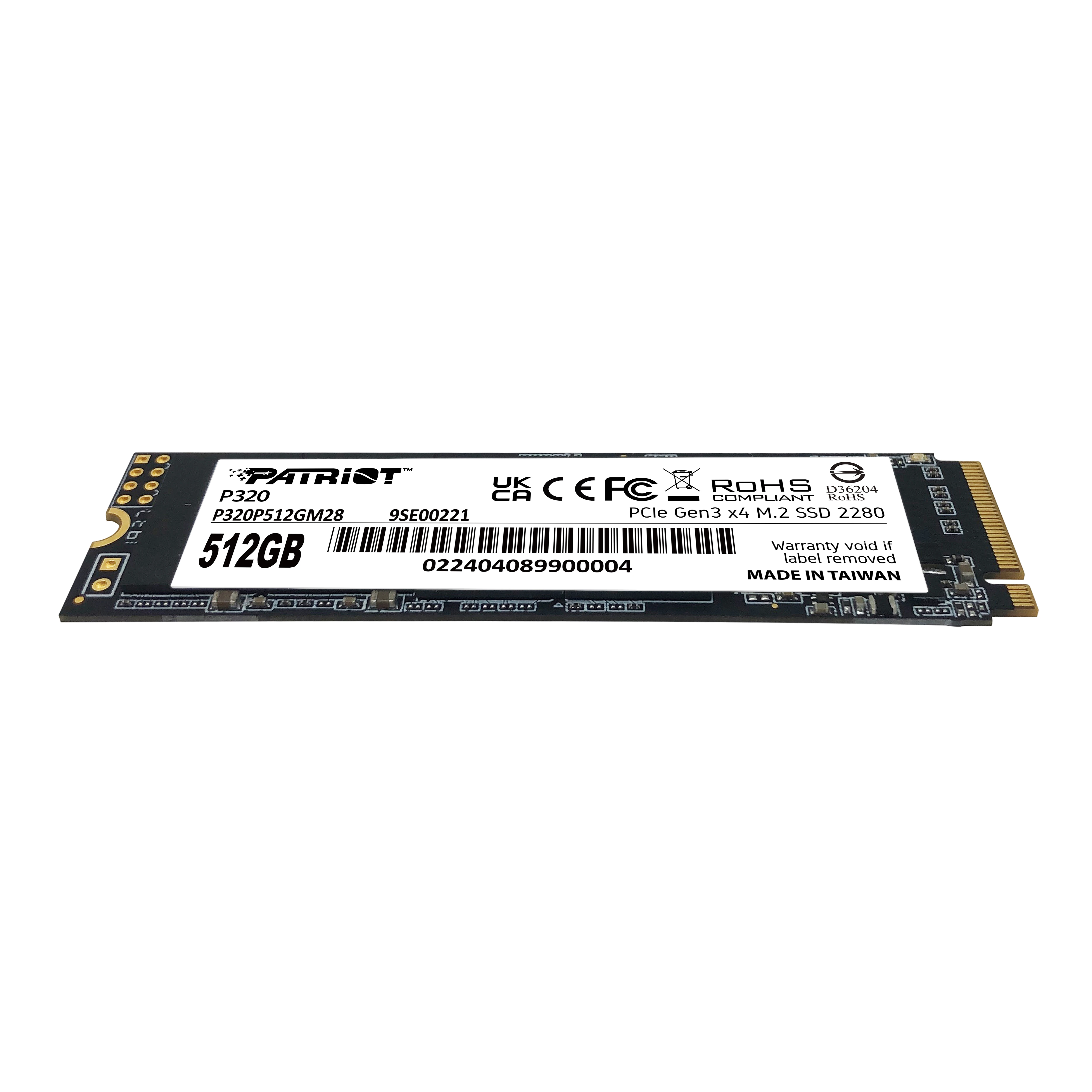 512GB Patriot P320 M.2 2280 PCIe 3.0 x4 NVMe TLC (P320P512GM28) (UA) Объем накопителя: 512 ГБ;