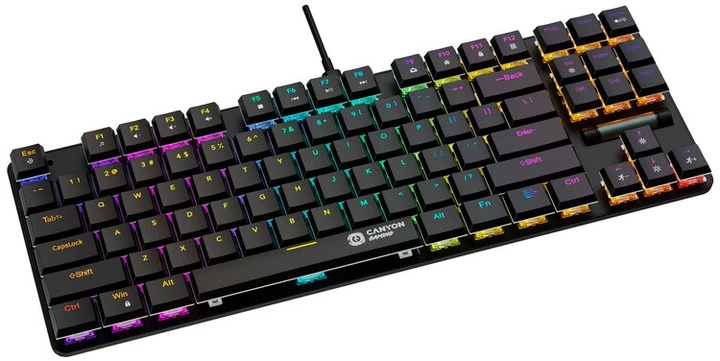 Canyon Cometstrike GK-50 RGB TKL ENG/UKR USB Black (CND-SKB50-US) (UA) Тип кнопок: механічні; Додаткові