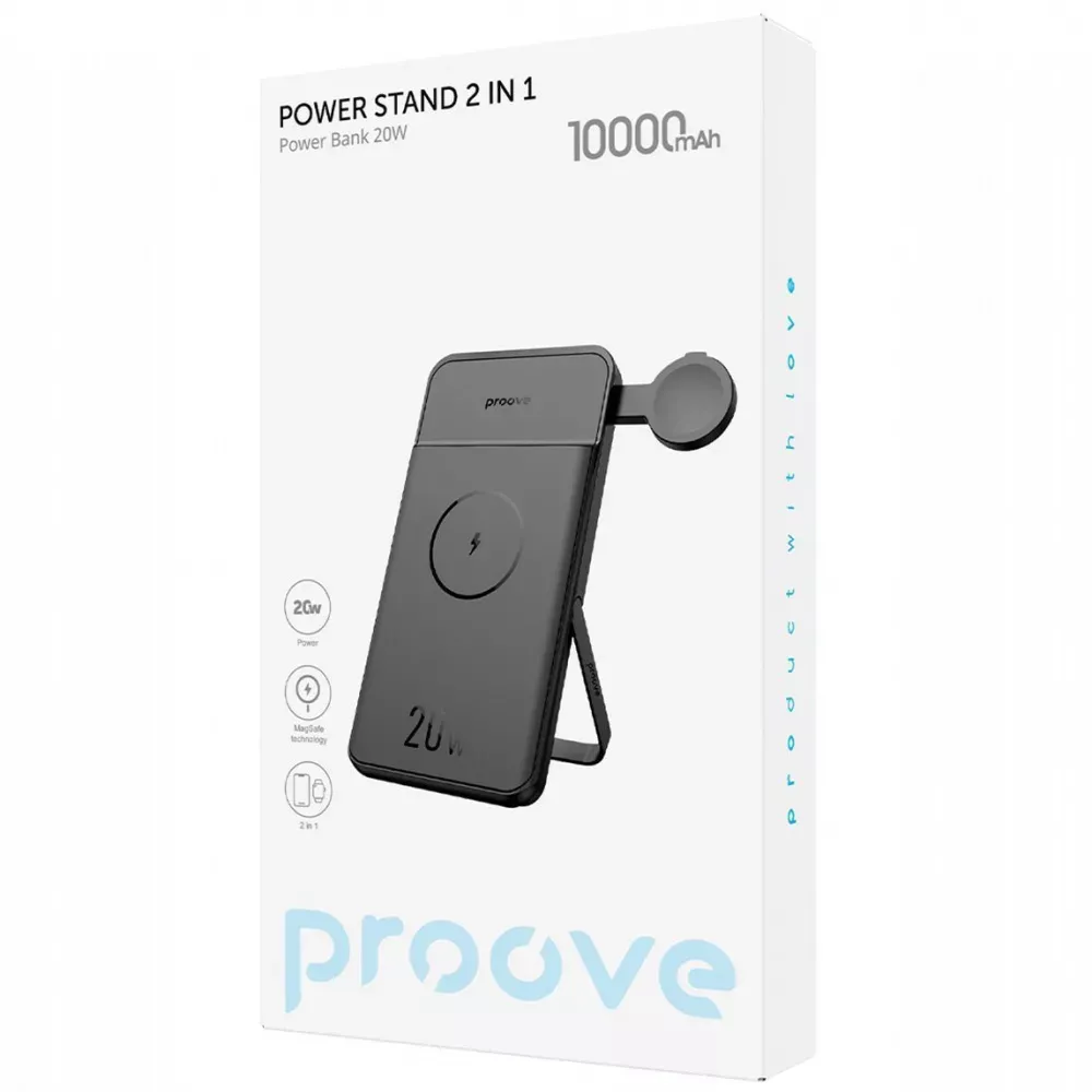 Proove Power Stand 2 in 1 20W 10000mAh (black) Особливості  Одночасна зарядка 2 пристроїв