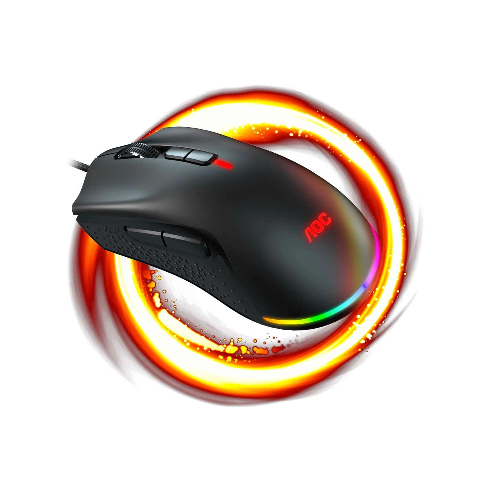 AOC GM530 RGB PMW3389 Kailh switch USB Black (GM530B) (UA) Тип: Геймерські; Підключення: