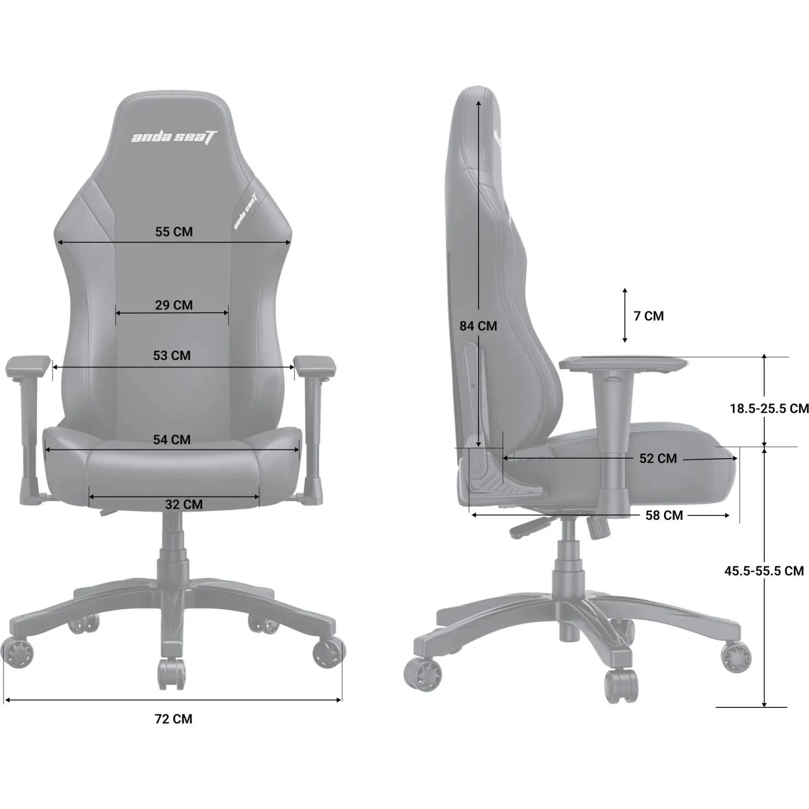 Anda Seat Luna Fabric Size L Black (AD18-44-B-F) (UA) Материал покрытия лен, нейлон