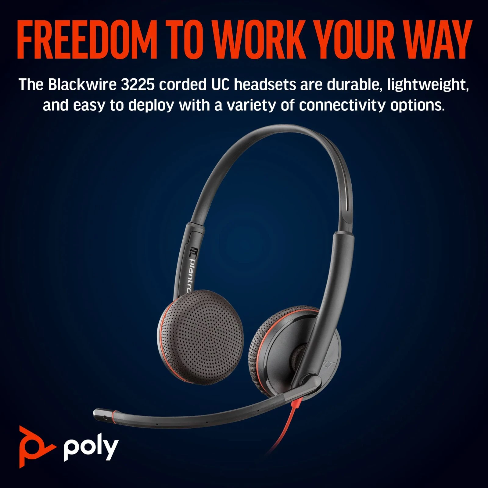 Poly BlackWire C3225 USB-C HS Stereo +3.5mm Plug +USB-C/A Adapter (Bulk) Black (8X229A6) (UA) Тип: VoIP телефония и колл-центры;