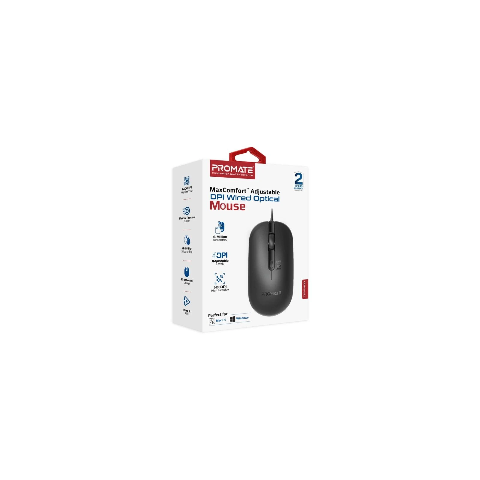 Promate CM-2400 USB Black (cm-2400.black) (UA) Тип: Классические; Назначение: