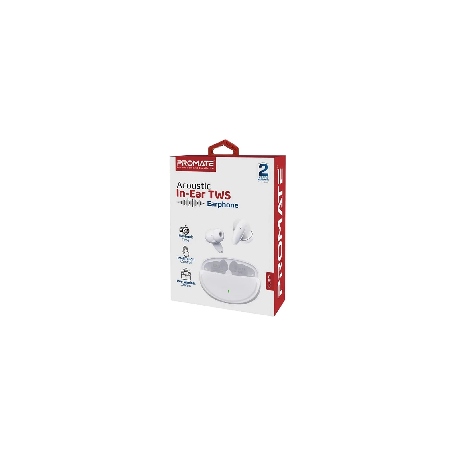 Promate Lush White (lush.white) (UA) Тип: TWS (True Wireless Stereo); Призначення: