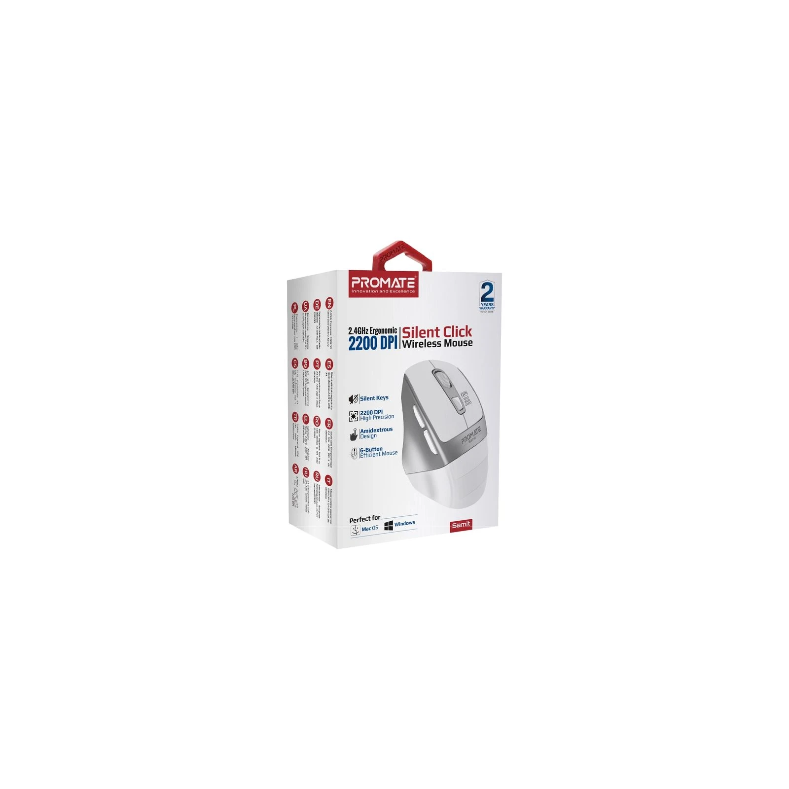 Promate Samit Wireless White (samit.white) (UA) Тип: Бесшумные; Назначение: для