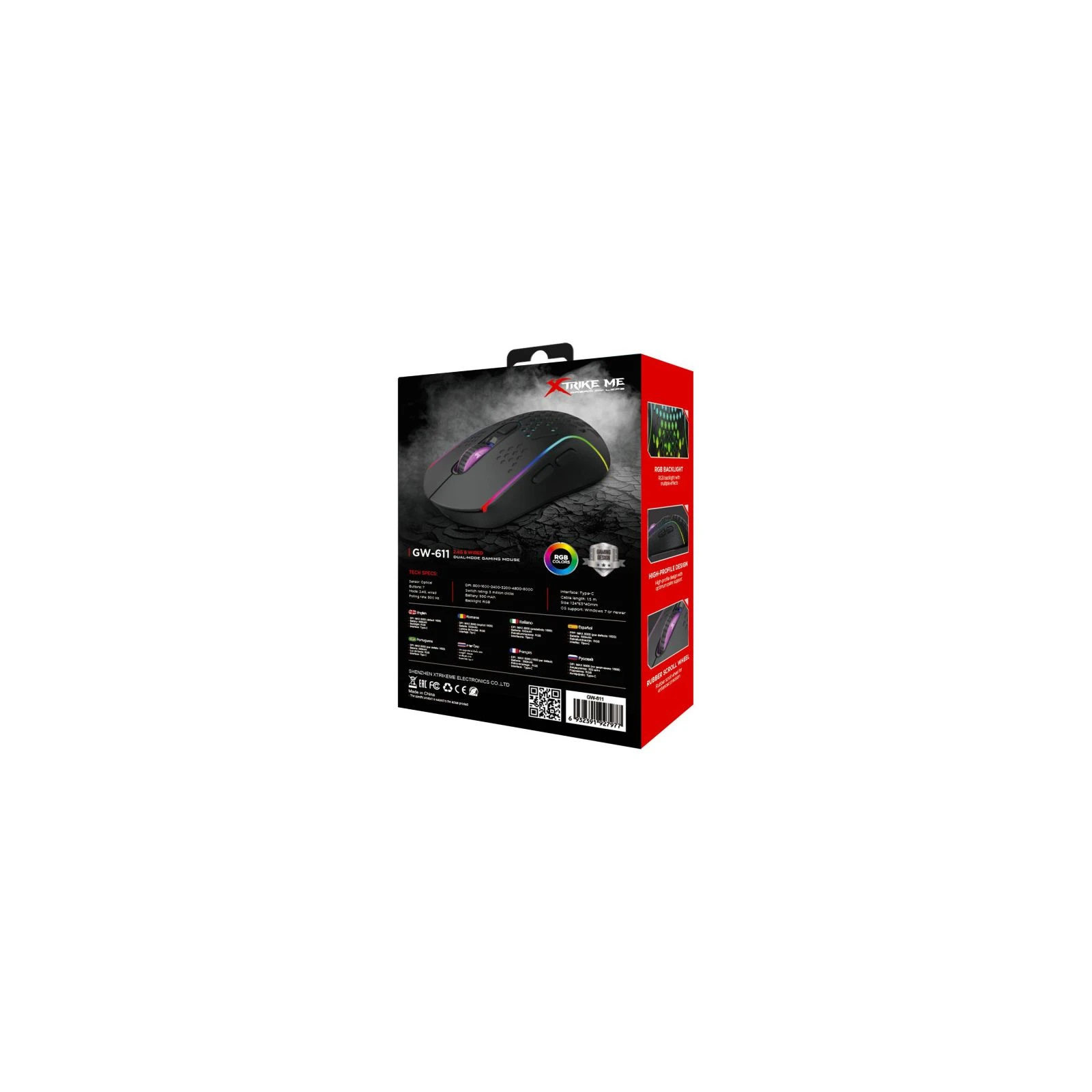 Xtrike ME GW-611 Wireless RGB Black (GW-611) (UA) Підключення бездротове