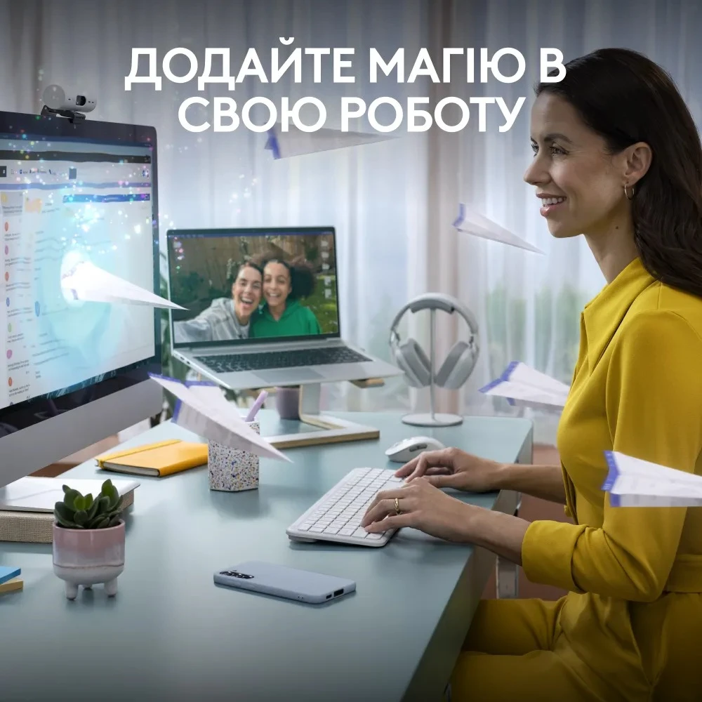 Logitech Signature Slim Combo MK950 OffWhite (920-012491) (UA) Подключение беспроводное