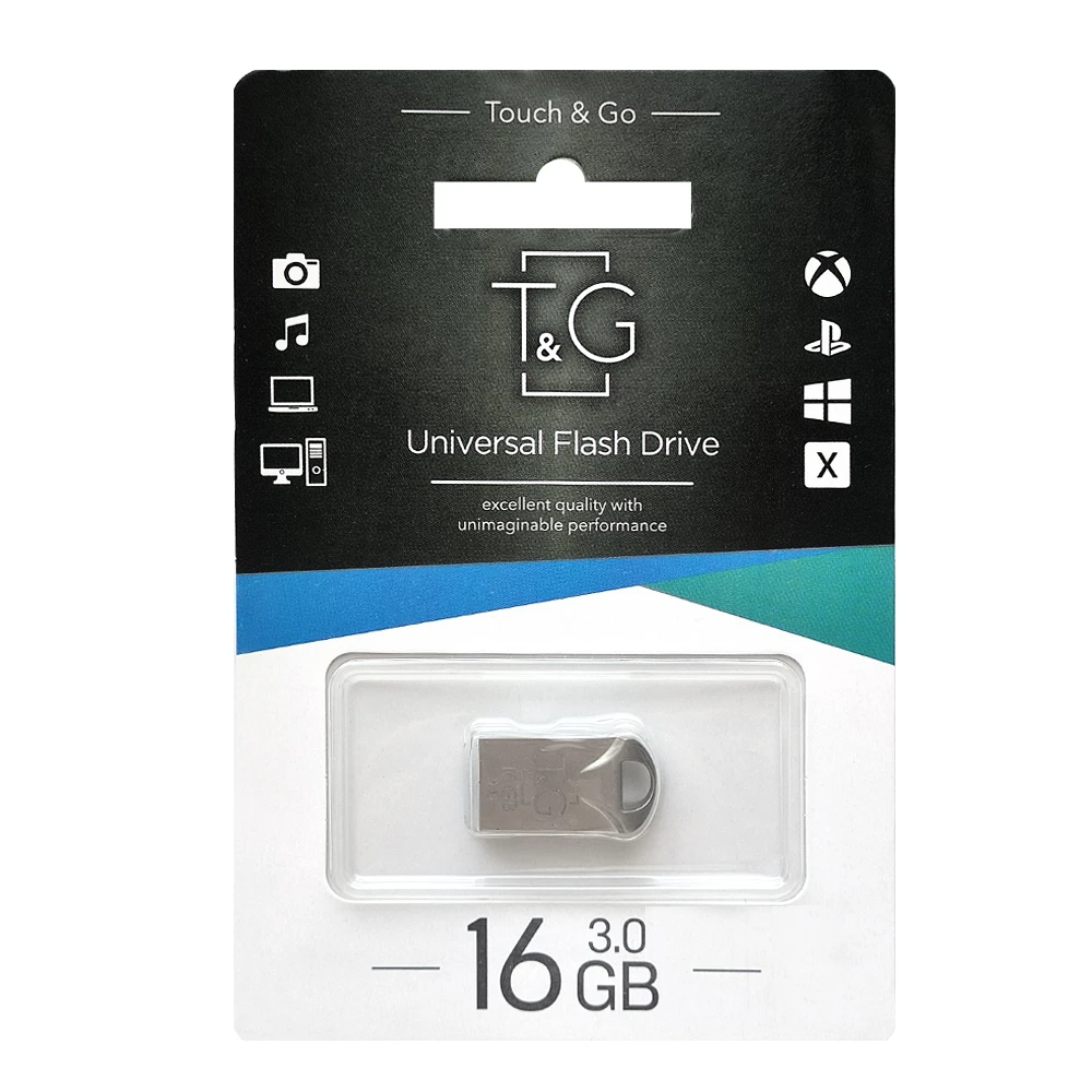 USB3.0 16GB T&G 106 Metal Series Silver (TG106-16G3) Інтерфейс: USB 3.0; Об'єм пам'яті: 16
