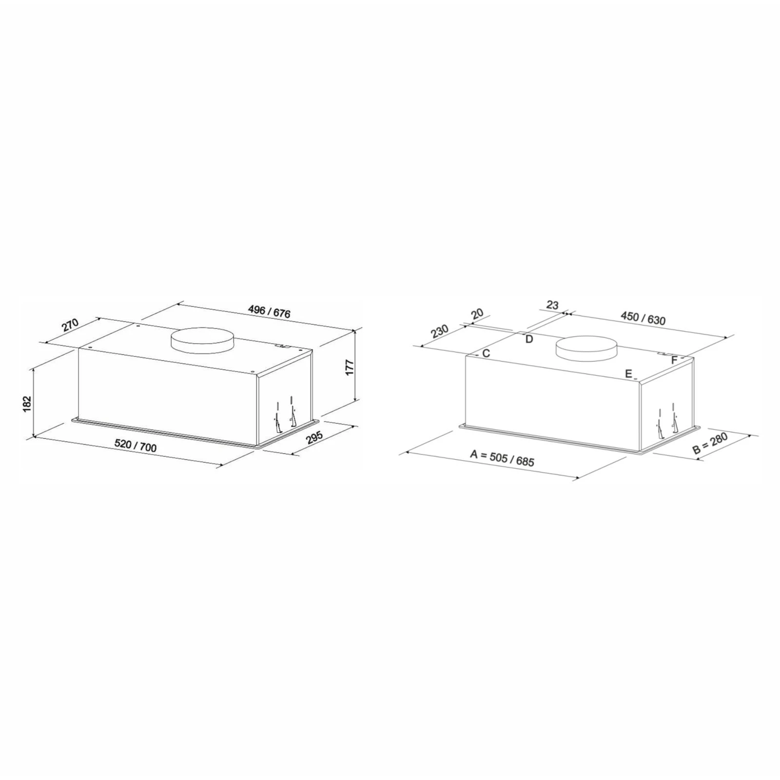 Eleyus GEMINI 700 LED 52 BL (UA) Тип монтажа в шкаф
